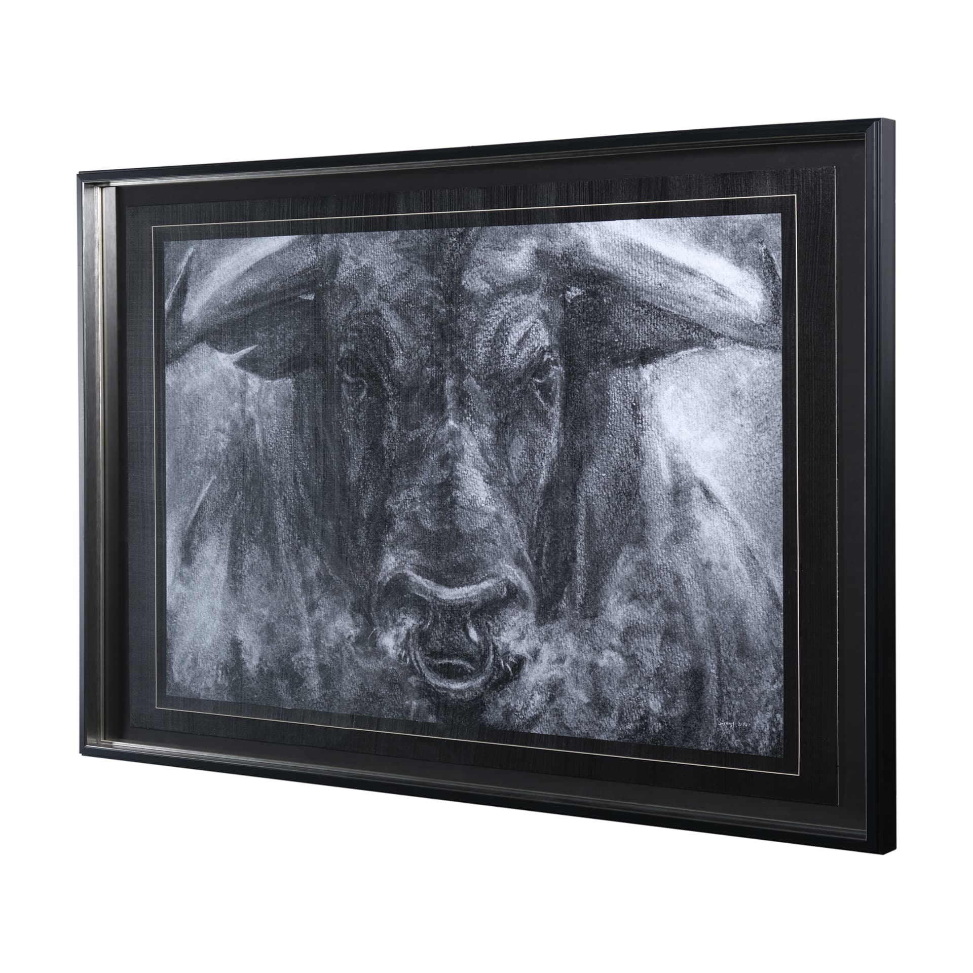 Ringo by Mercana Studio a Hand Embellished Textured Framed Art Print Matted under Glass — product photograph