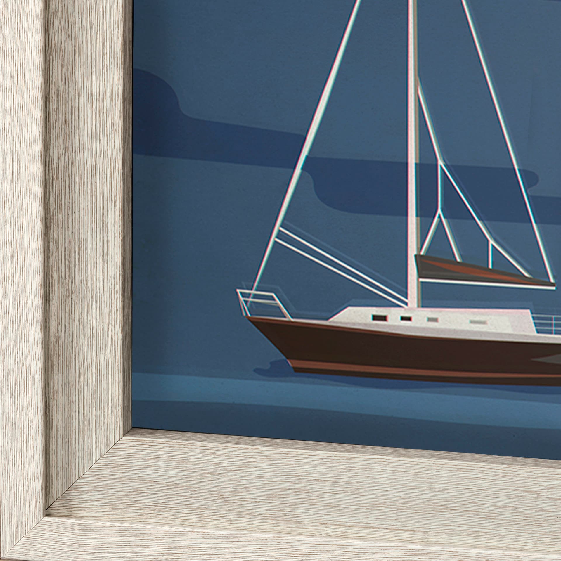 Lunenburg Go Canada (XL) by Mercana Studio a Hand Embellished Decograph Framed Art Print under Glass — product photograph