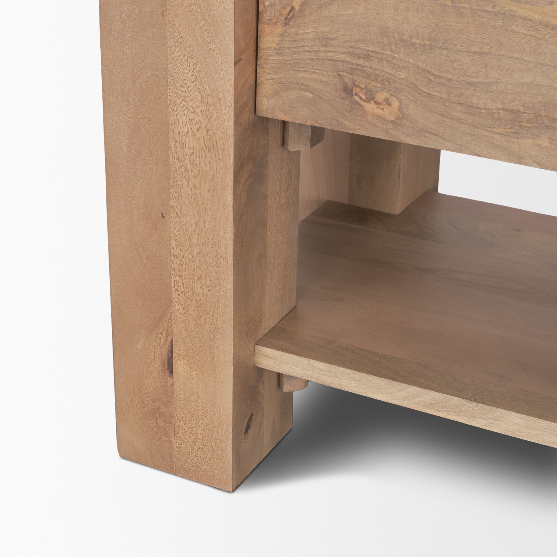 Beth Light Brown Wood Media Console — product photograph