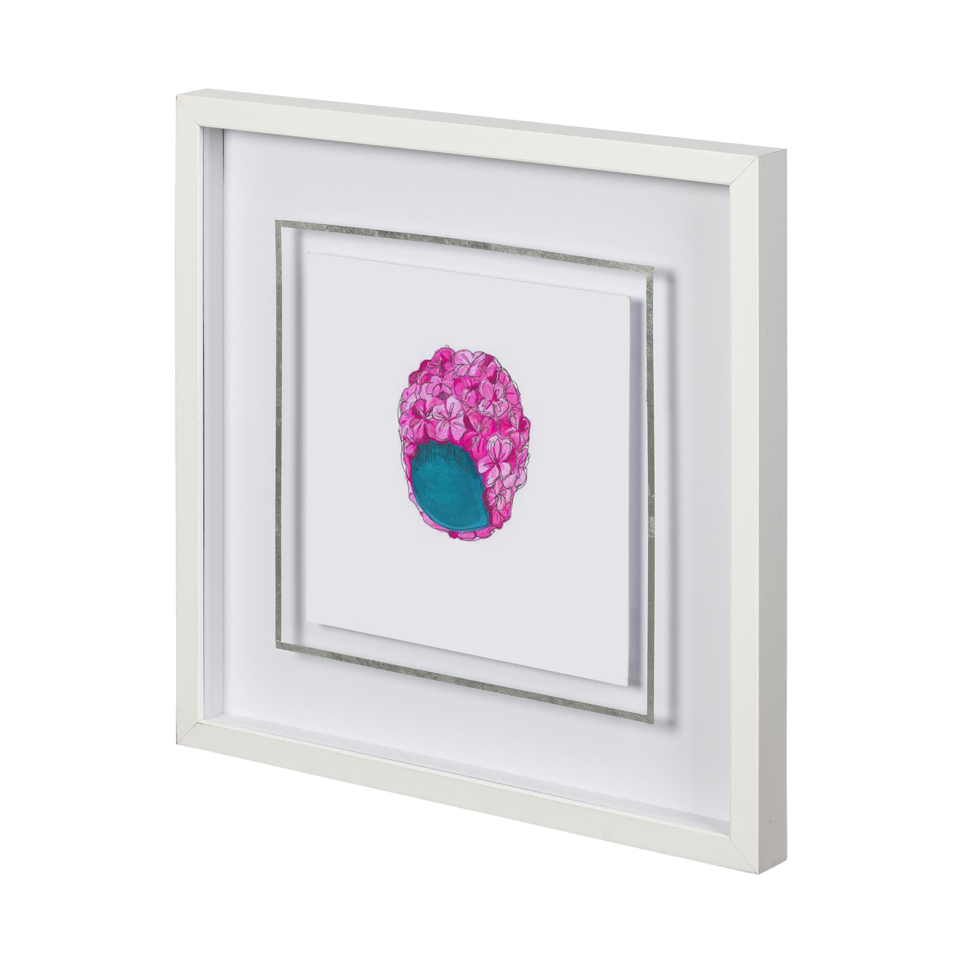 Poolside 3 by Jones a Hand Embellished Textured Framed Art Print Matted under Glass — product photograph