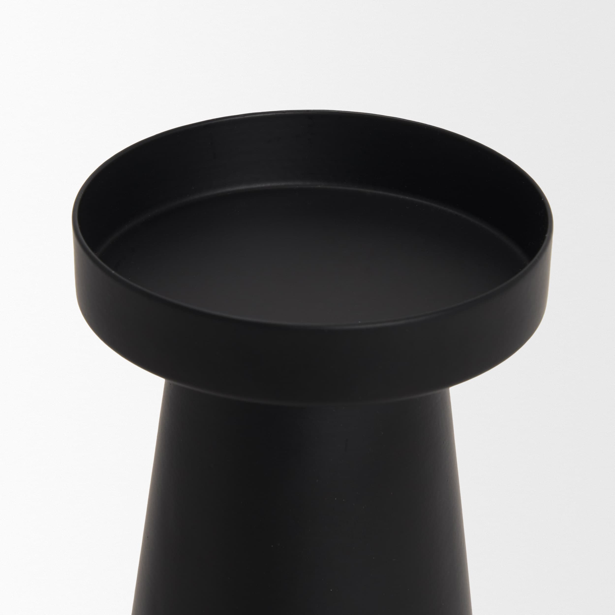 Quadir Tall Matte Black Metal Candle Holder — product photograph