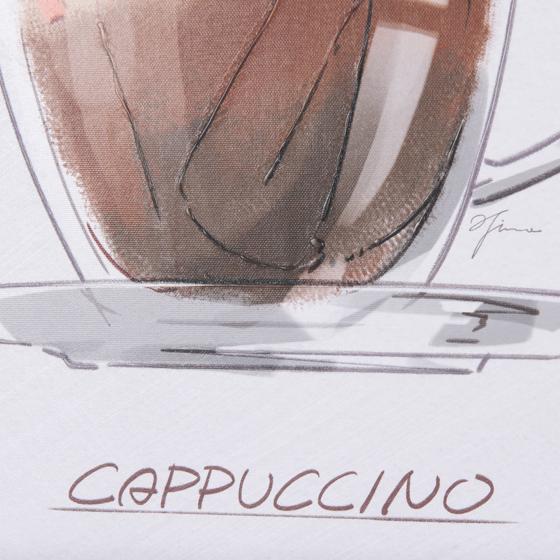 Coffee Cat II by Mercana Studio a Hand Embellished Textured Canvas — product photograph