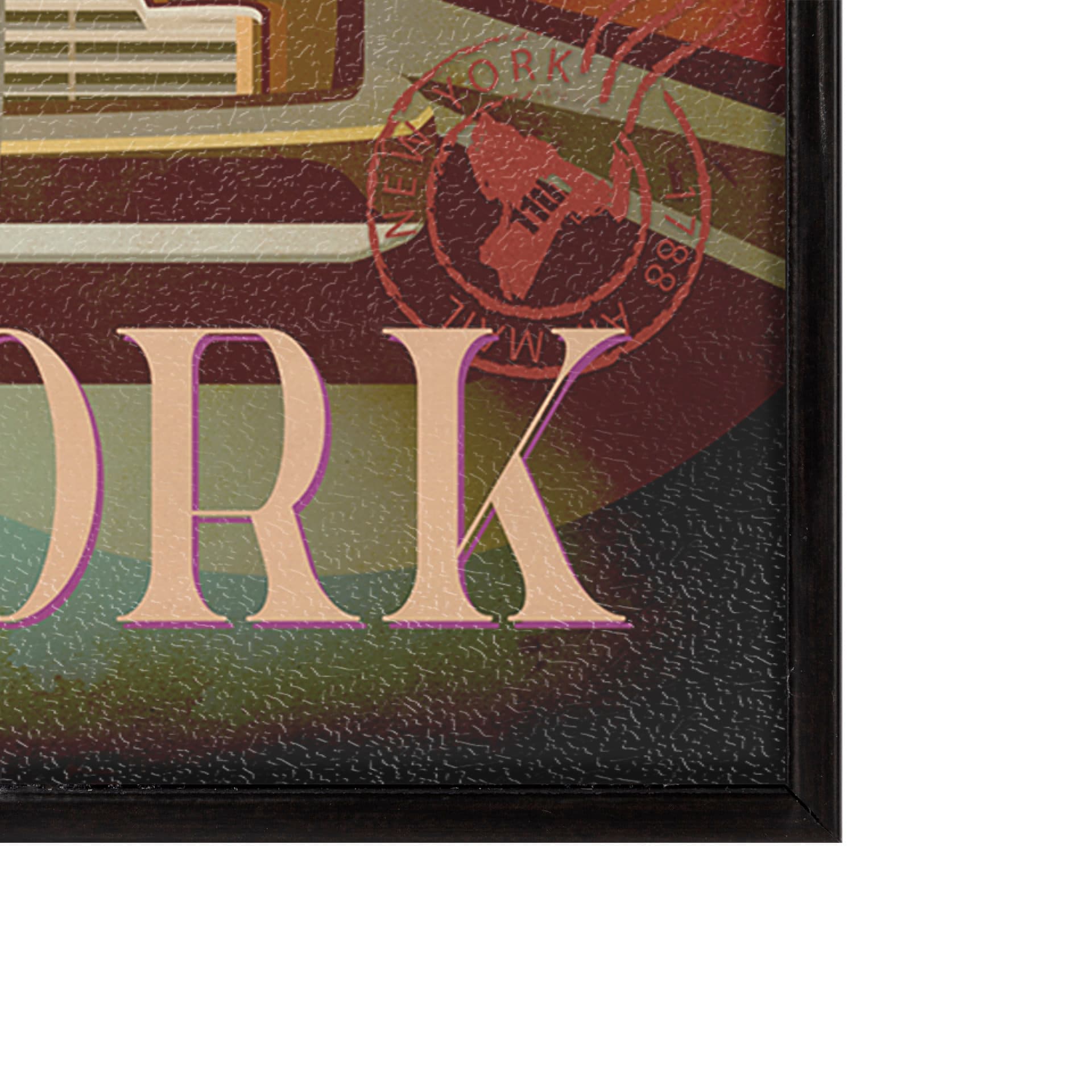 New York Go USA (SM) by Mercana Studio a Hand Embellished Decograph Framed Art Print — product photograph