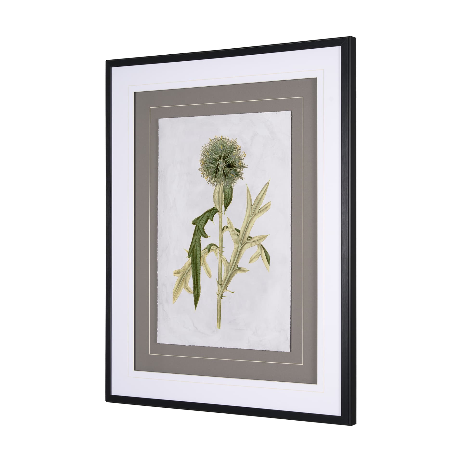 Soft Blue Botanoicals VI by Mercana Studio Hand Embellished Framed Art Print Matted under Glass — product photograph