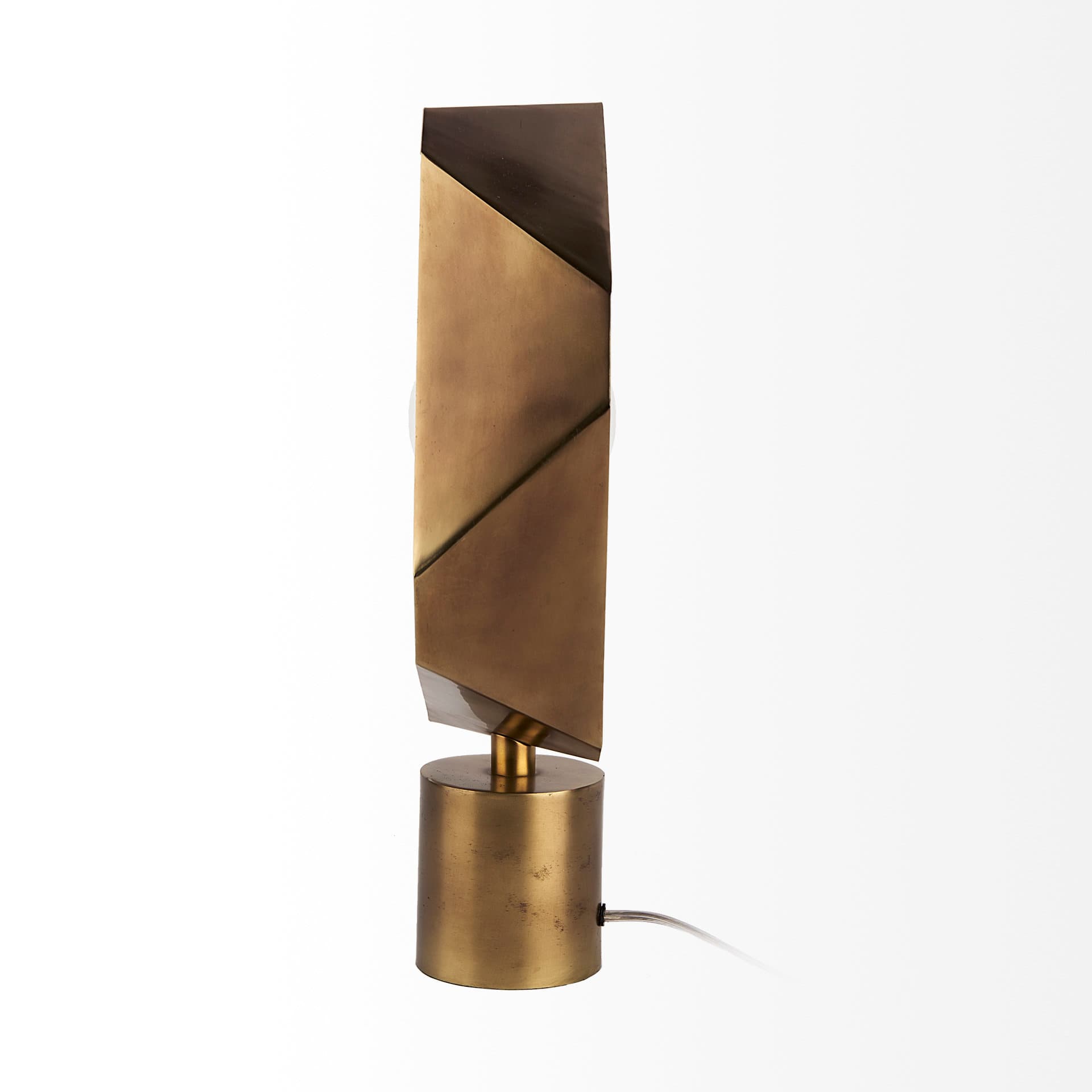Shamir 15L x 15W Gold Geometric Metal Table Lamp — product photograph
