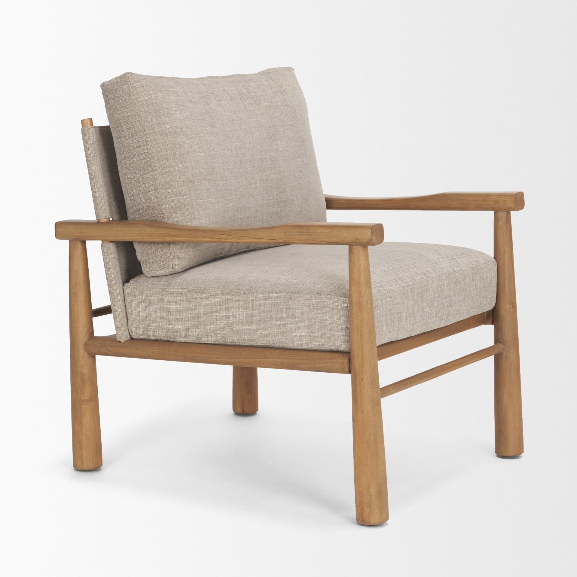 Witton Gray Fabric Beech Wood Slingback Backrest Accent Lounge Chair — product photograph