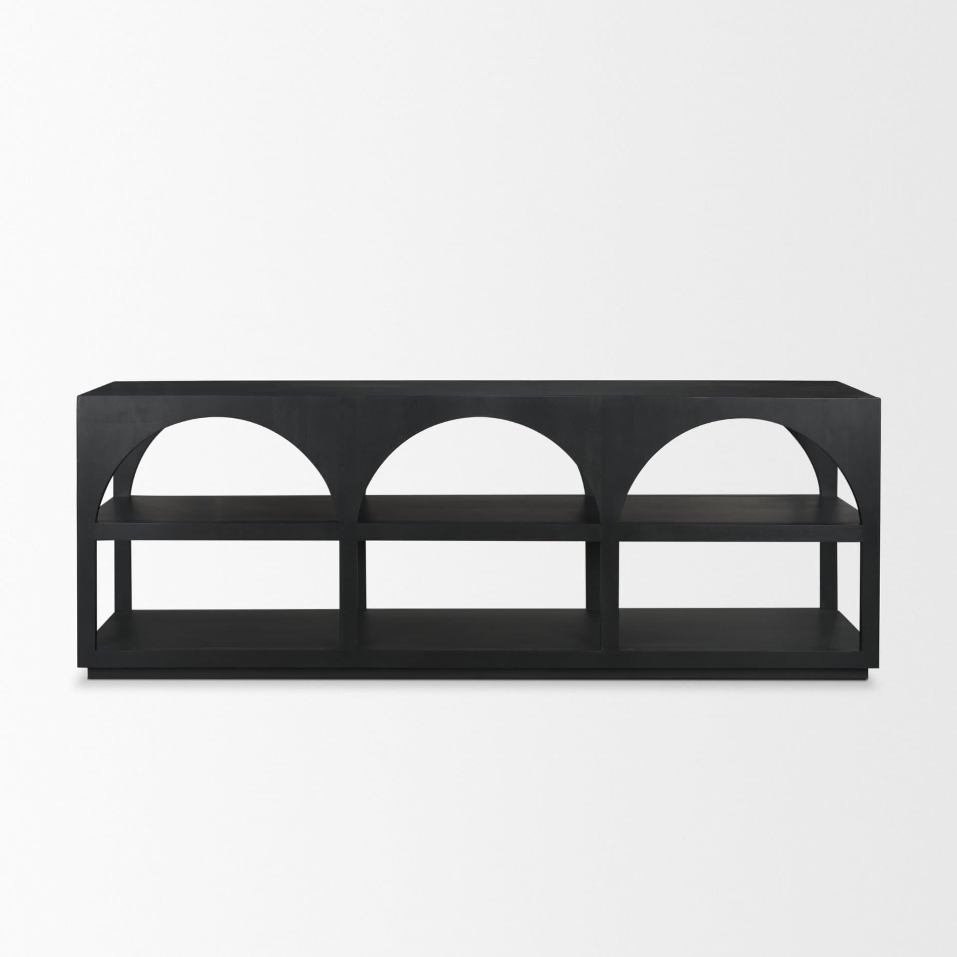 Bela 80" Matte Black Wood Arched Console Table — product photograph
