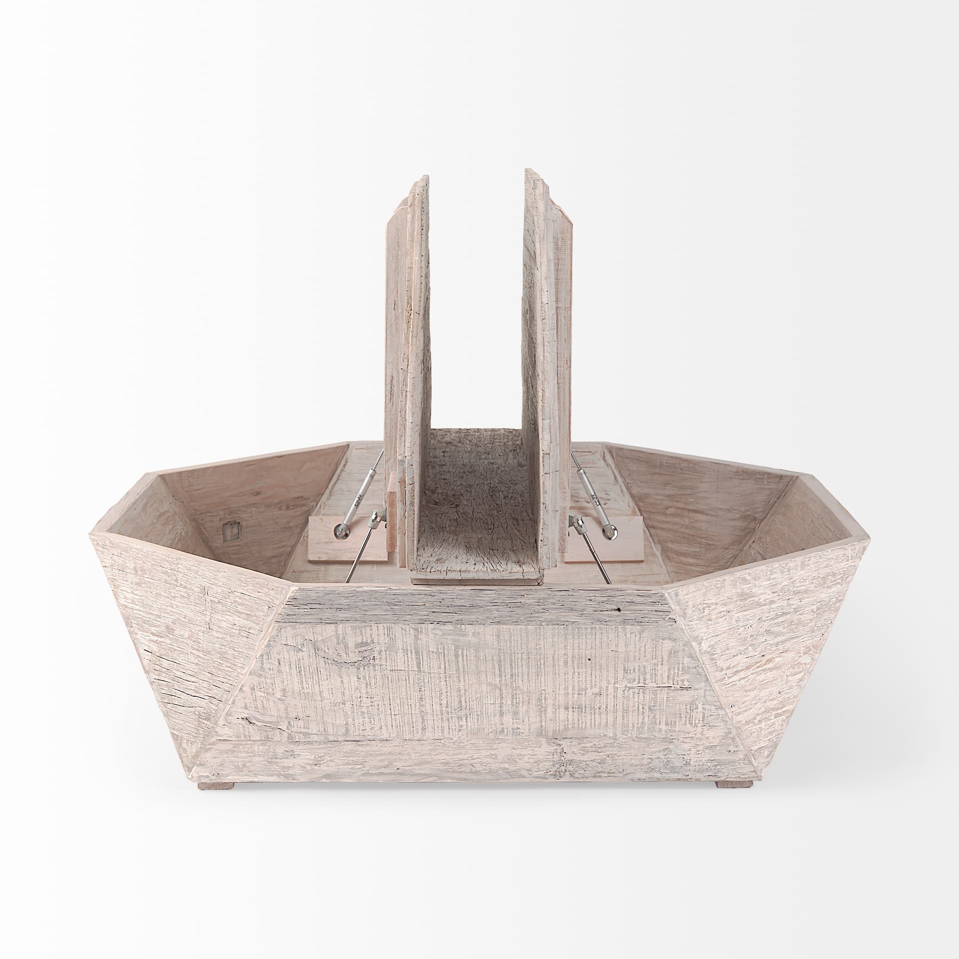 Esagono Octagonal Reclaimed Wood Coffee Table w/ Storage — product photograph