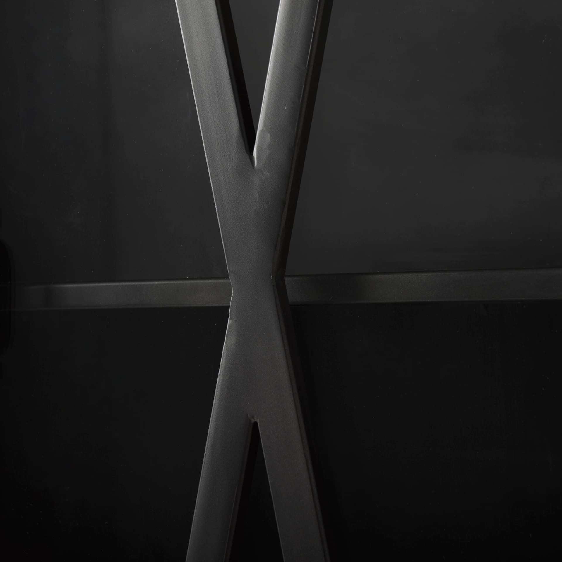 Poppy II 73.8" H Black Metal With Glass Door Display Cabinet — product photograph