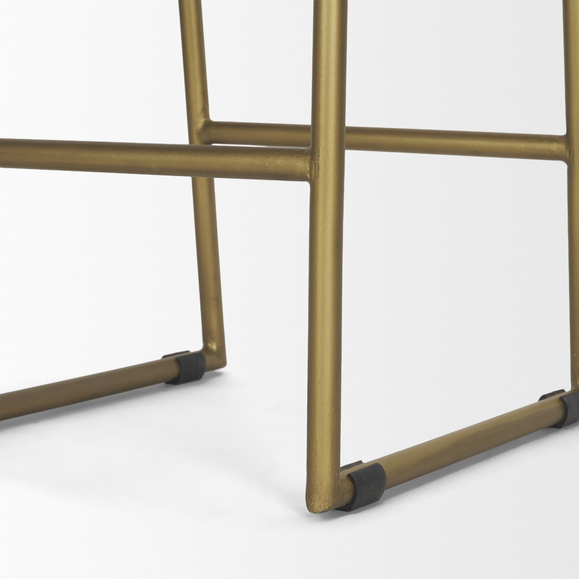 Givens Backless 26in Seat Counter Stool | Brown Wood w/ Gold Metal — product photograph