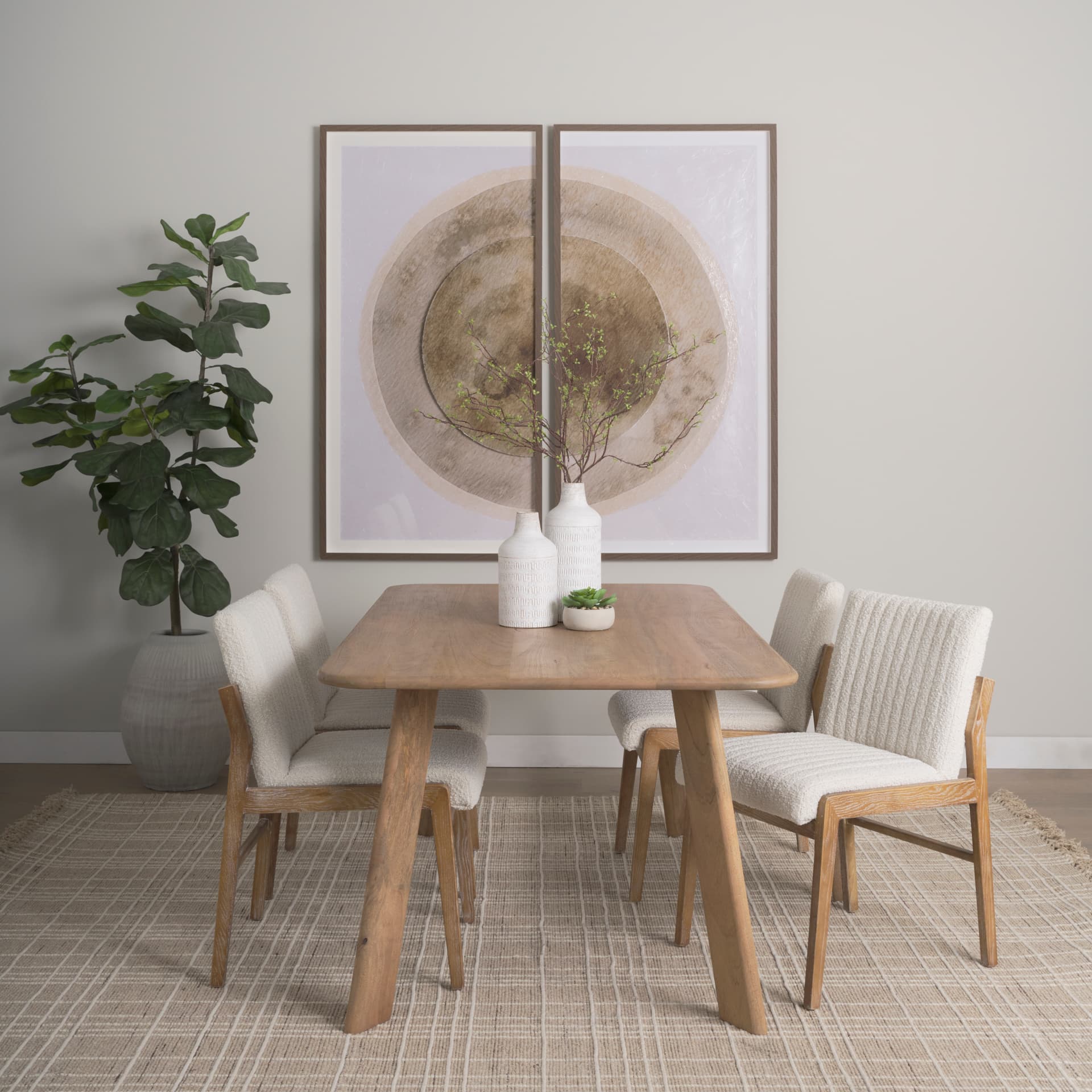 Welborn 84"L x 42"W Rectangular Dining Table | Modern | Light Brown Wood | Seats 8 — product photograph
