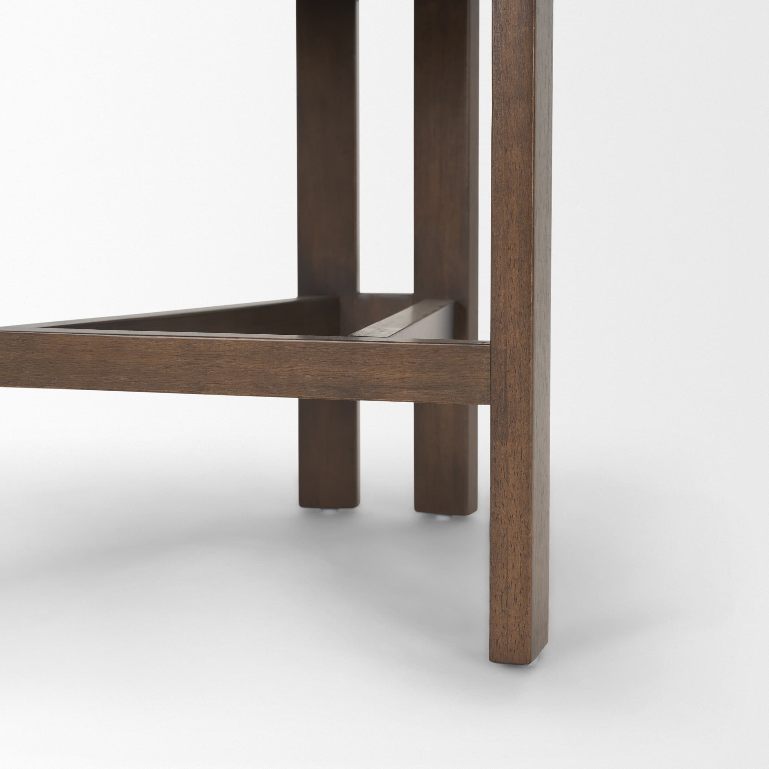 Soho Open Back 35.3in Seat Counter Stool | Olive Fabric w/ Brown Wood — product photograph