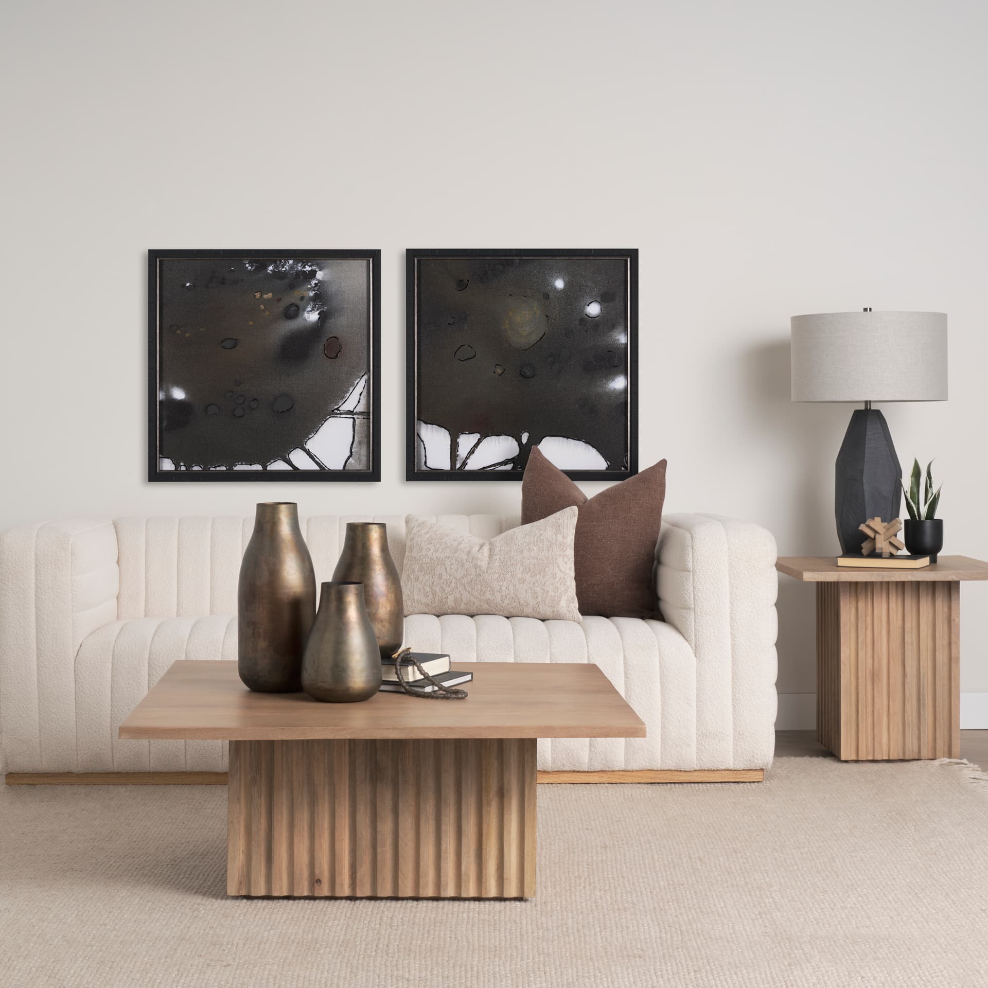 Tributary III by Mercana Studio a Hand Embellished Textured Framed Art Print — in a styled room