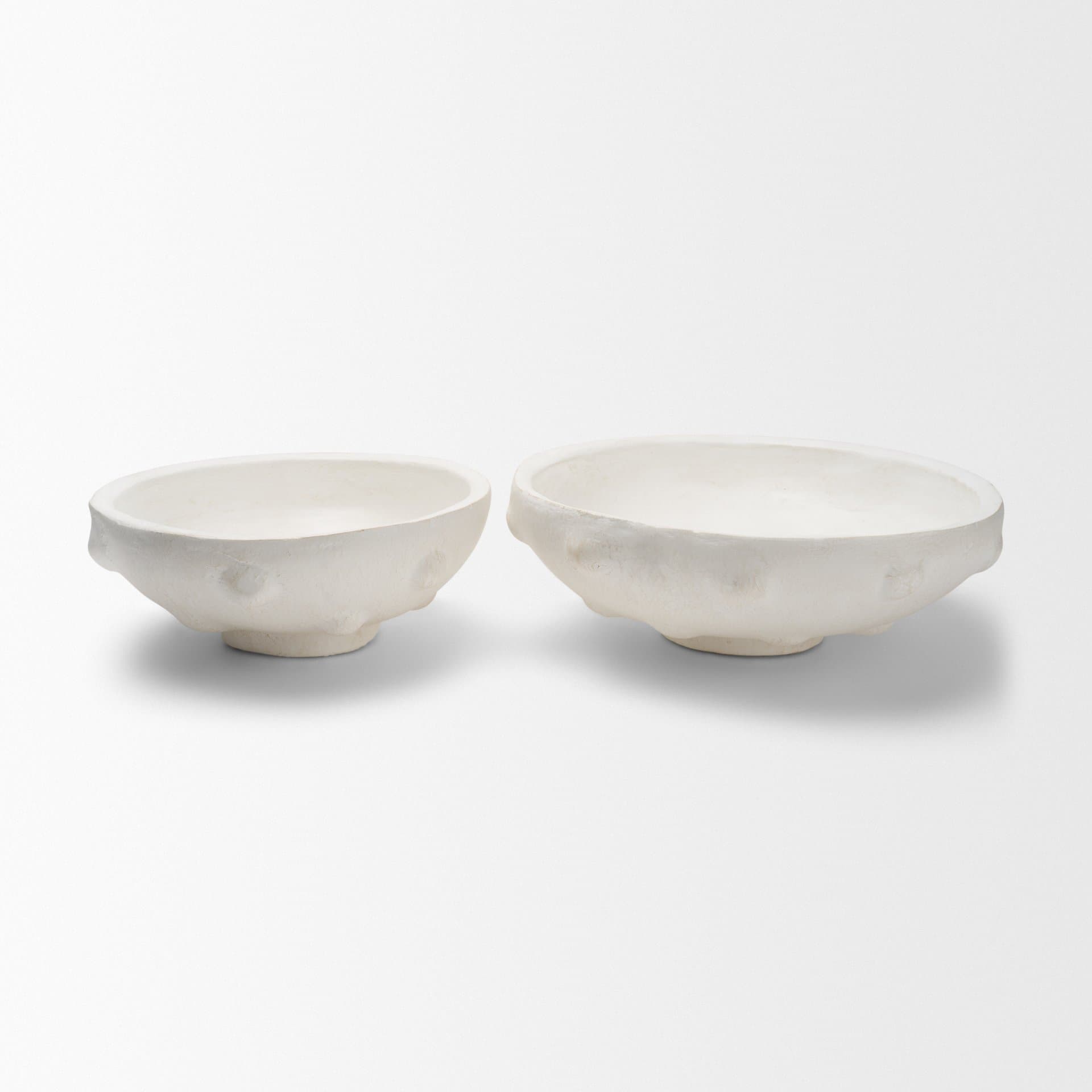 Punto Large White Paper Mache Dotted Centerpiece Bowl — product photograph