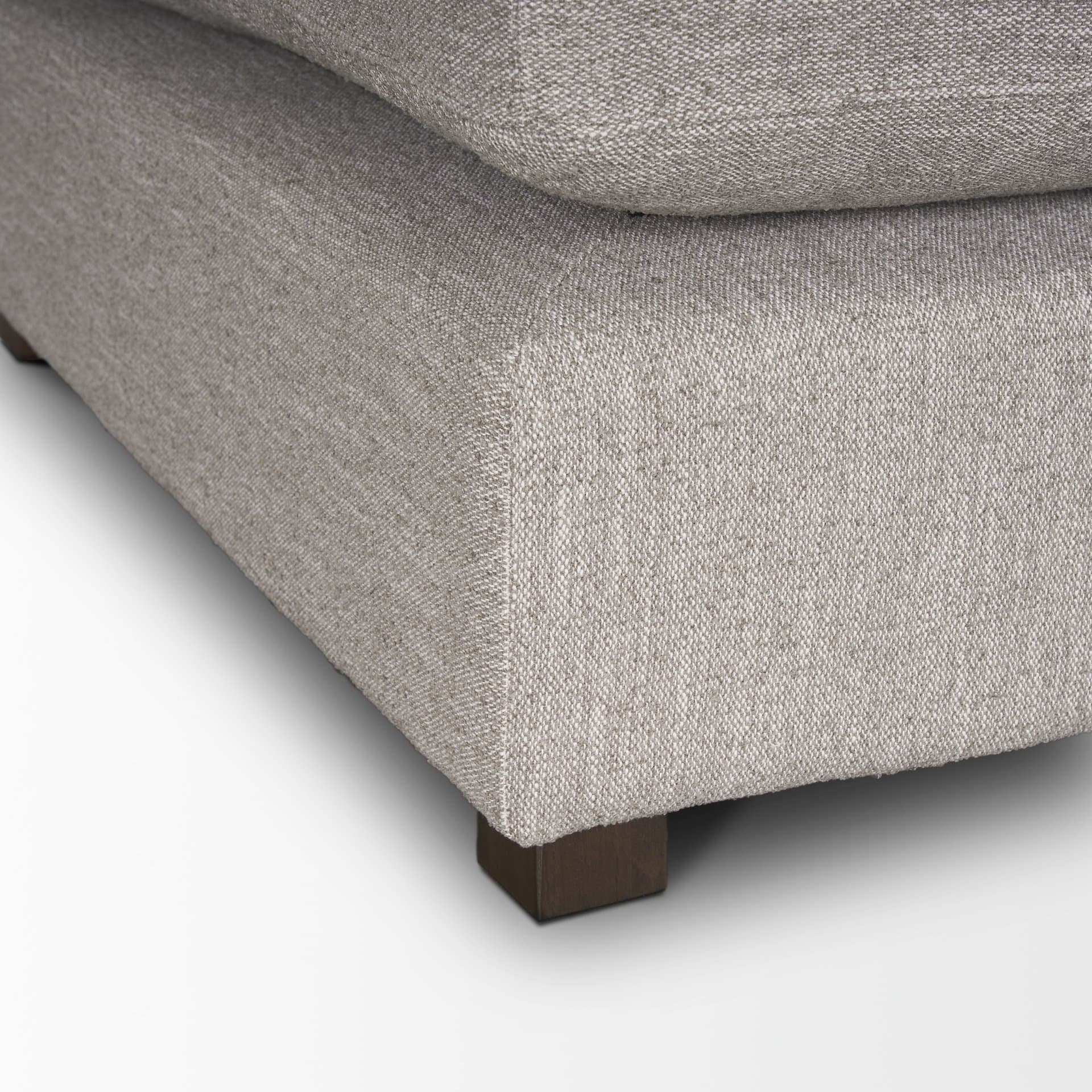 Halston Small Ottoman Light Gray Performance Fabric — product photograph