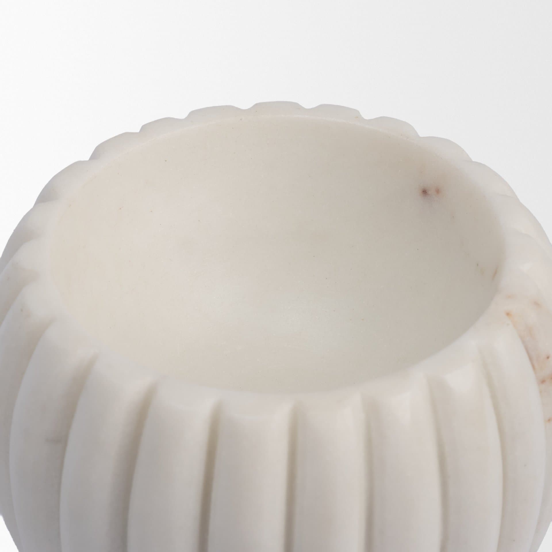 Cava Ribbed White Marble Mortar & Pestle — product photograph