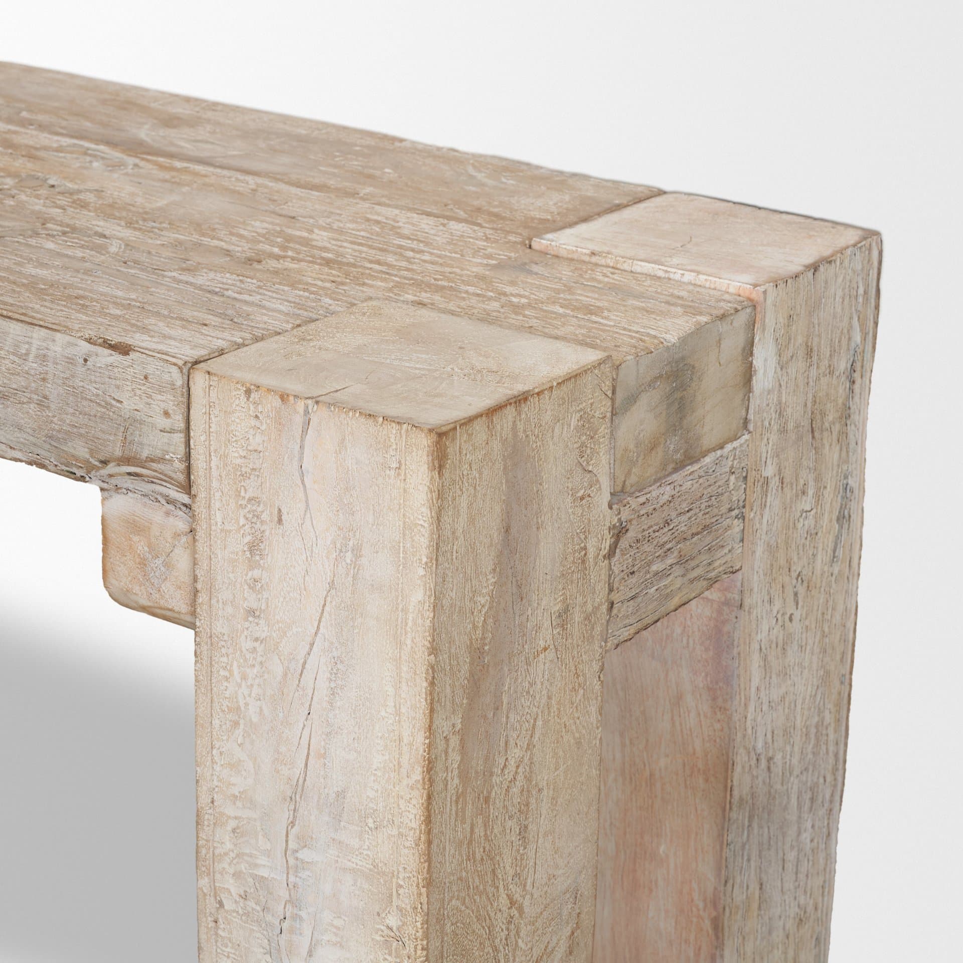 McArthur 64" Whitewash Reclaimed Wood Bench — product photograph