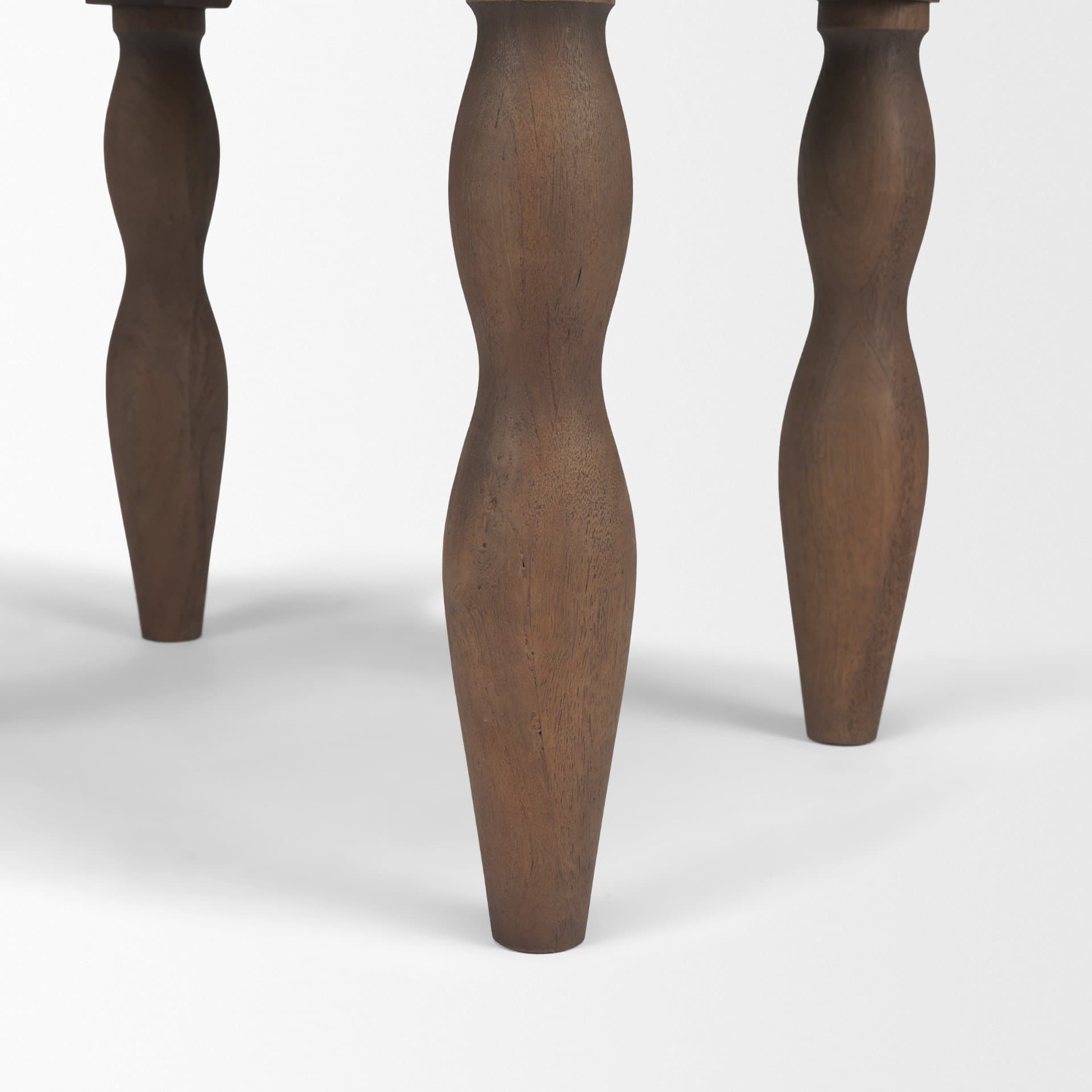 Angeline Spool Turned End Table | Dark Brown Wood | 1 Drawer — product photograph