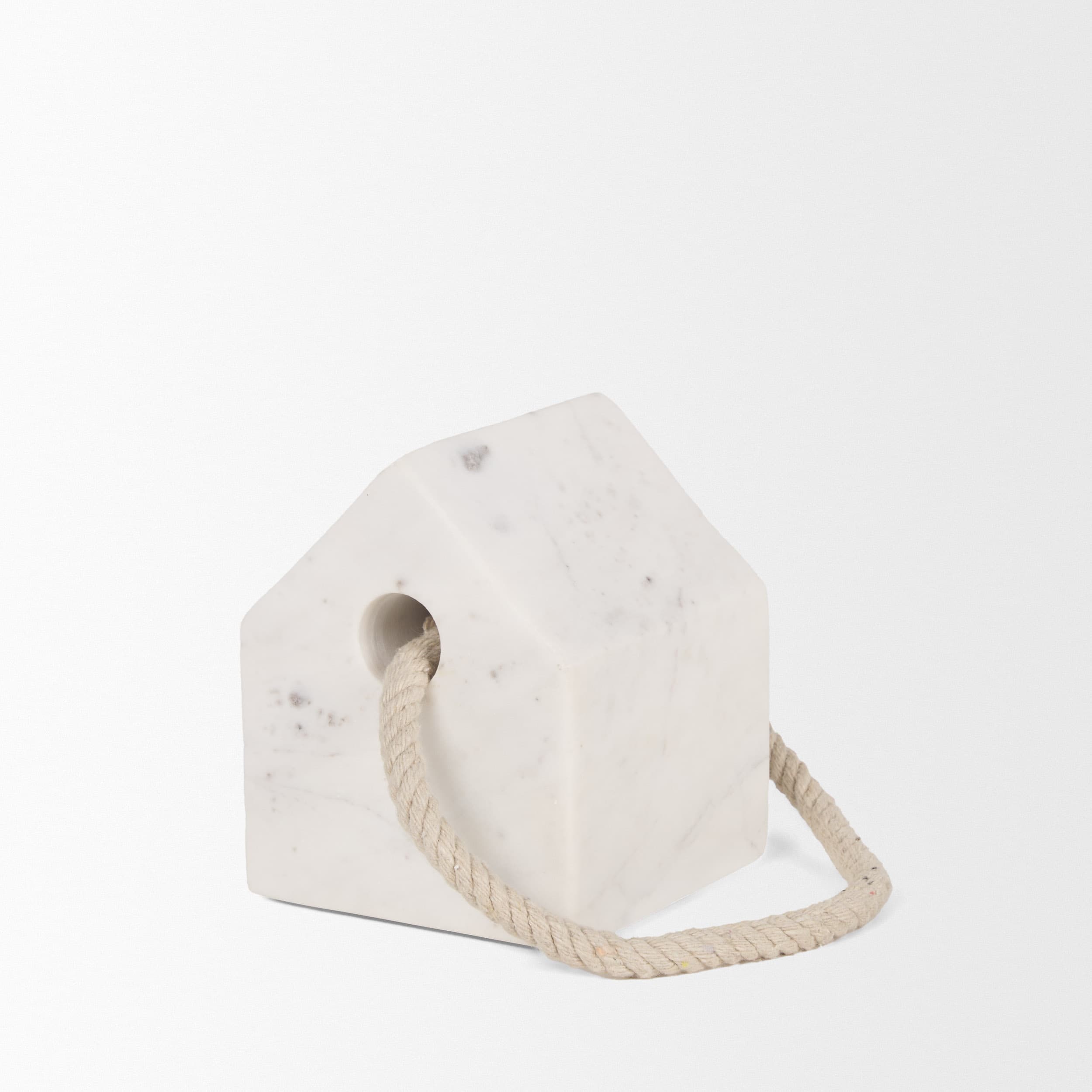 Raena White Marble House Door Stopper — product photograph