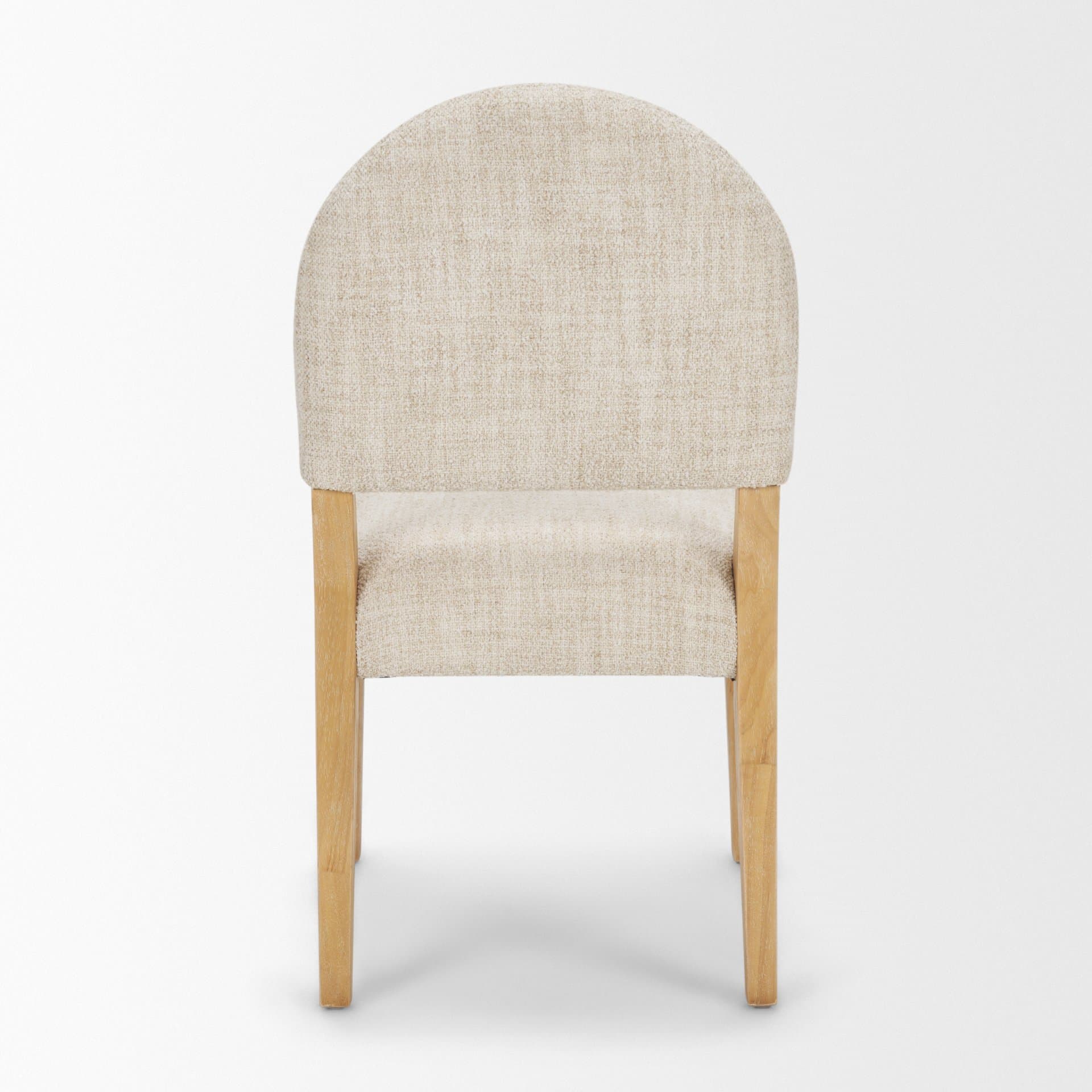 Martie Rounded Back Dining Side Chair | Oatmeal Fabric w/ Wood — product photograph