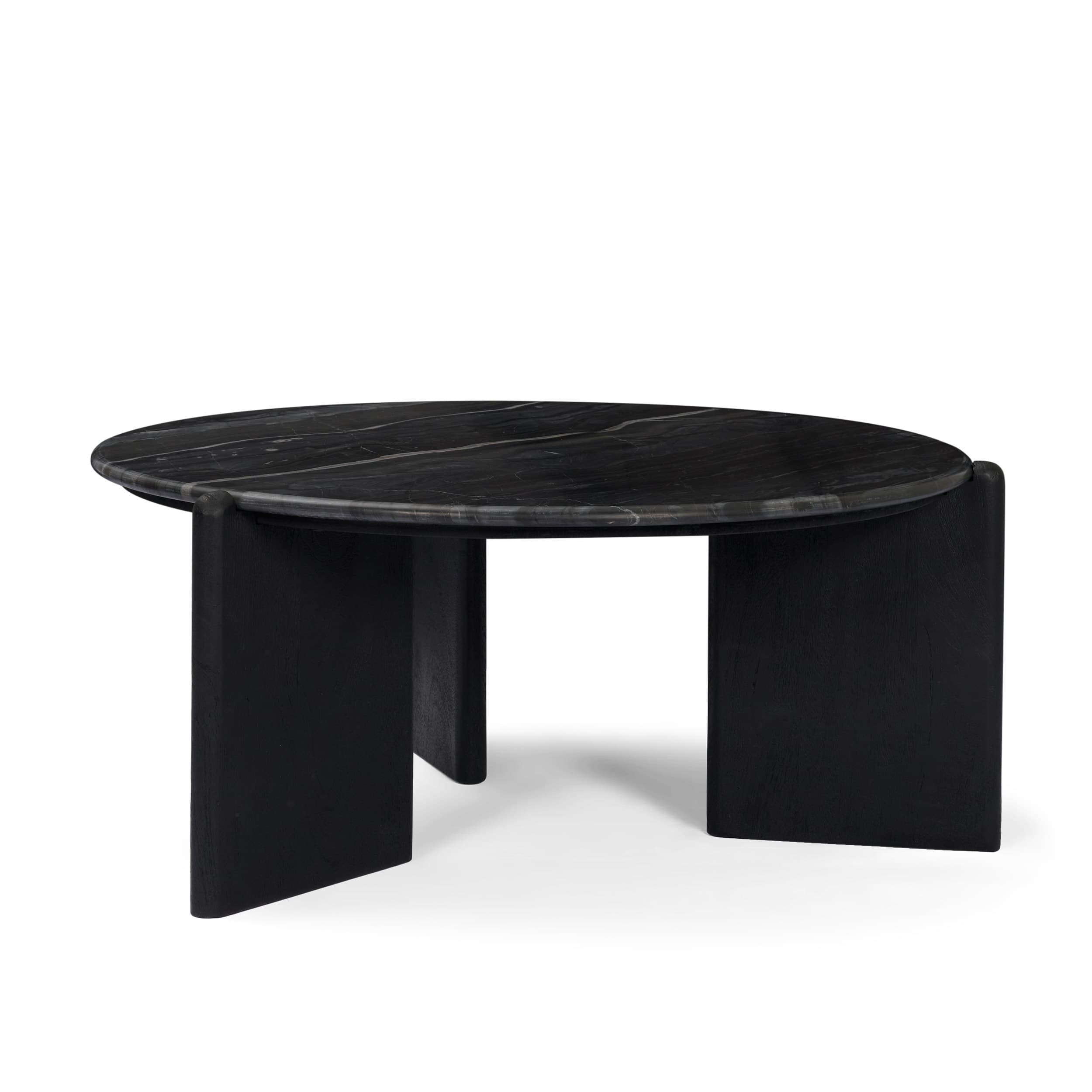 Rumer Black Wood w/ Black Marble Coffee Table — product photograph