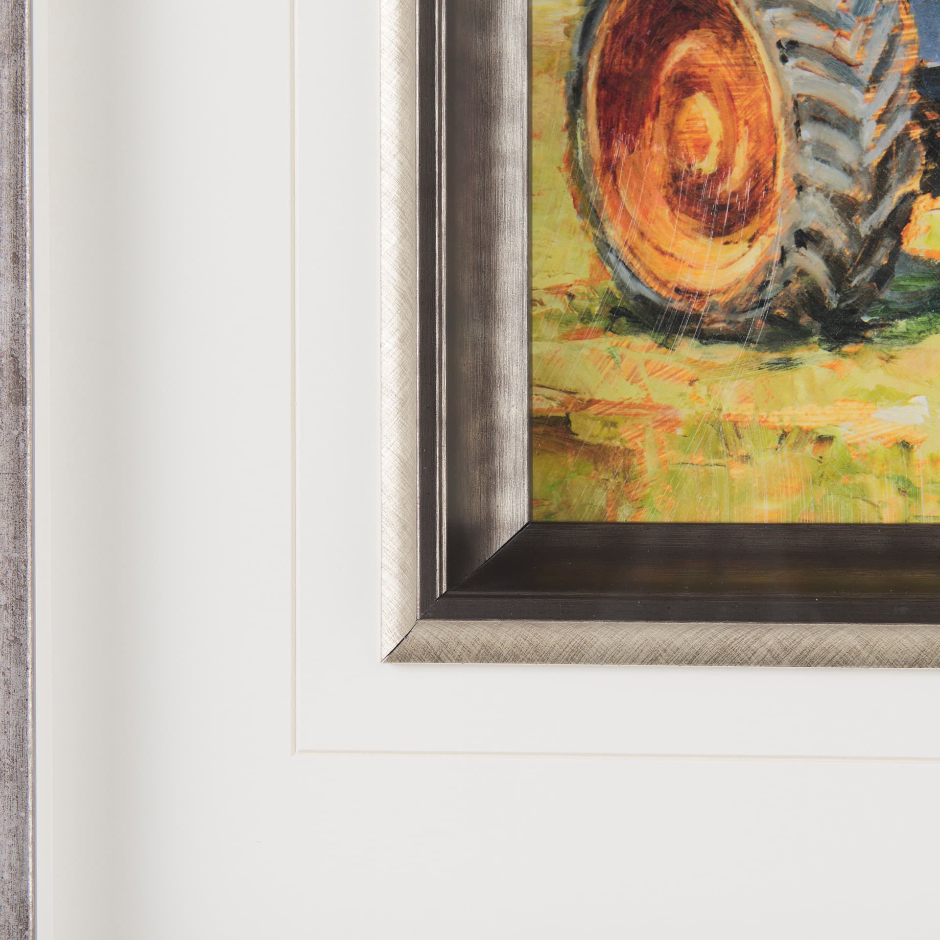 Rustic Tractors III by Mercana Studio Hand Embellished Textured Framed Art Print Matted under Glass — product photograph
