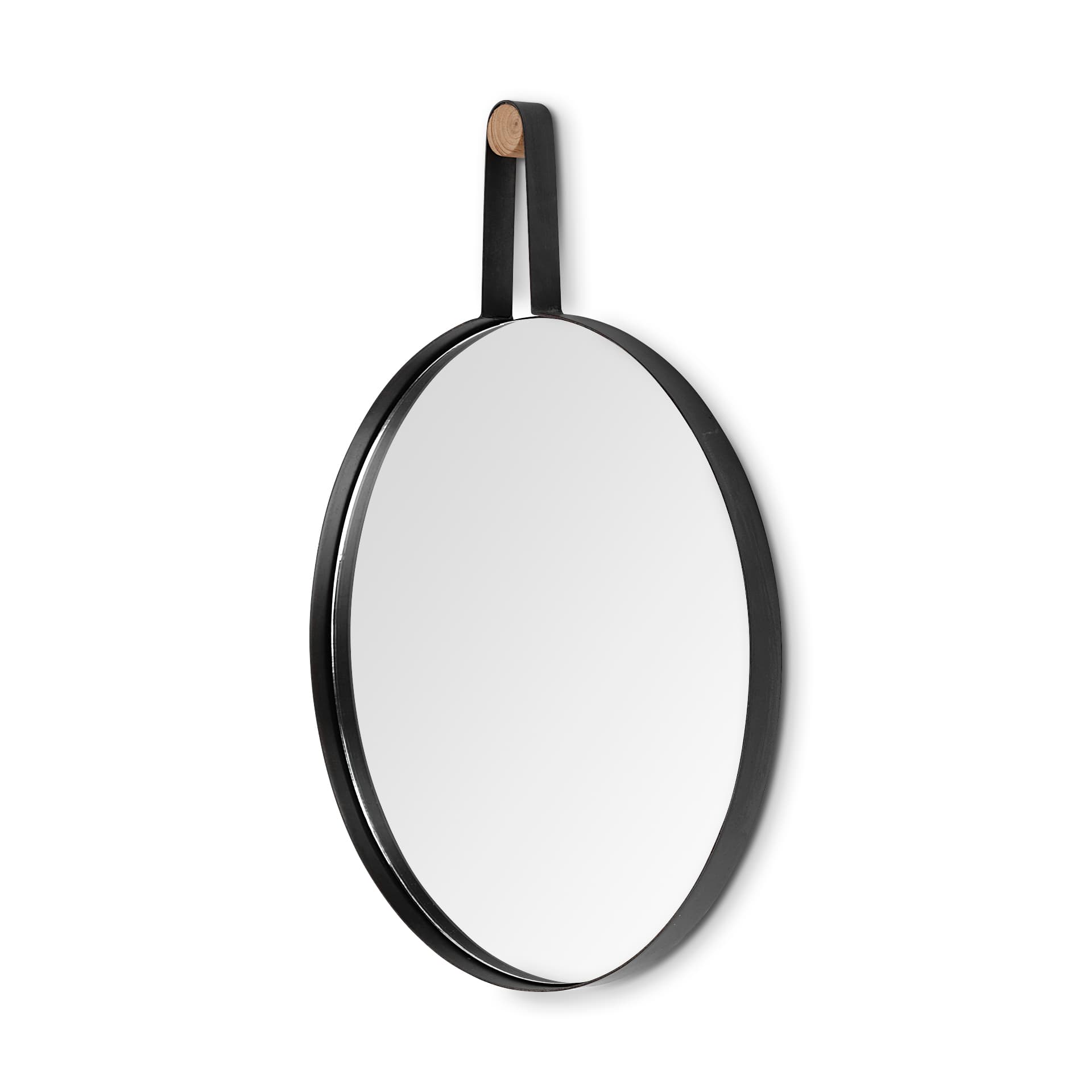Collie 20x26 Round Black Metal Frame Mirror — product photograph