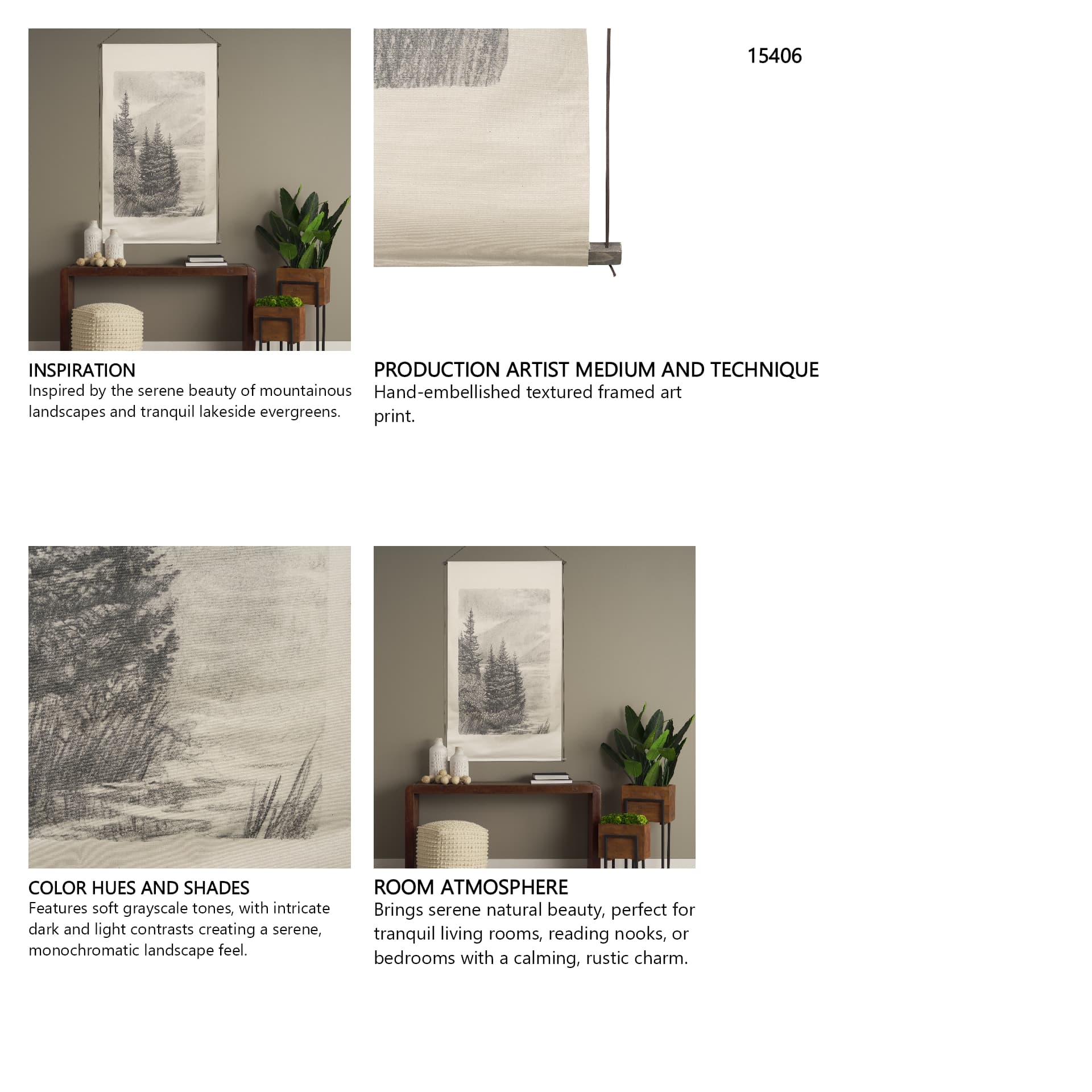 Northern Forest I by Mercana Studio a Hand Embelished Textured Framed Art Print — in a styled room