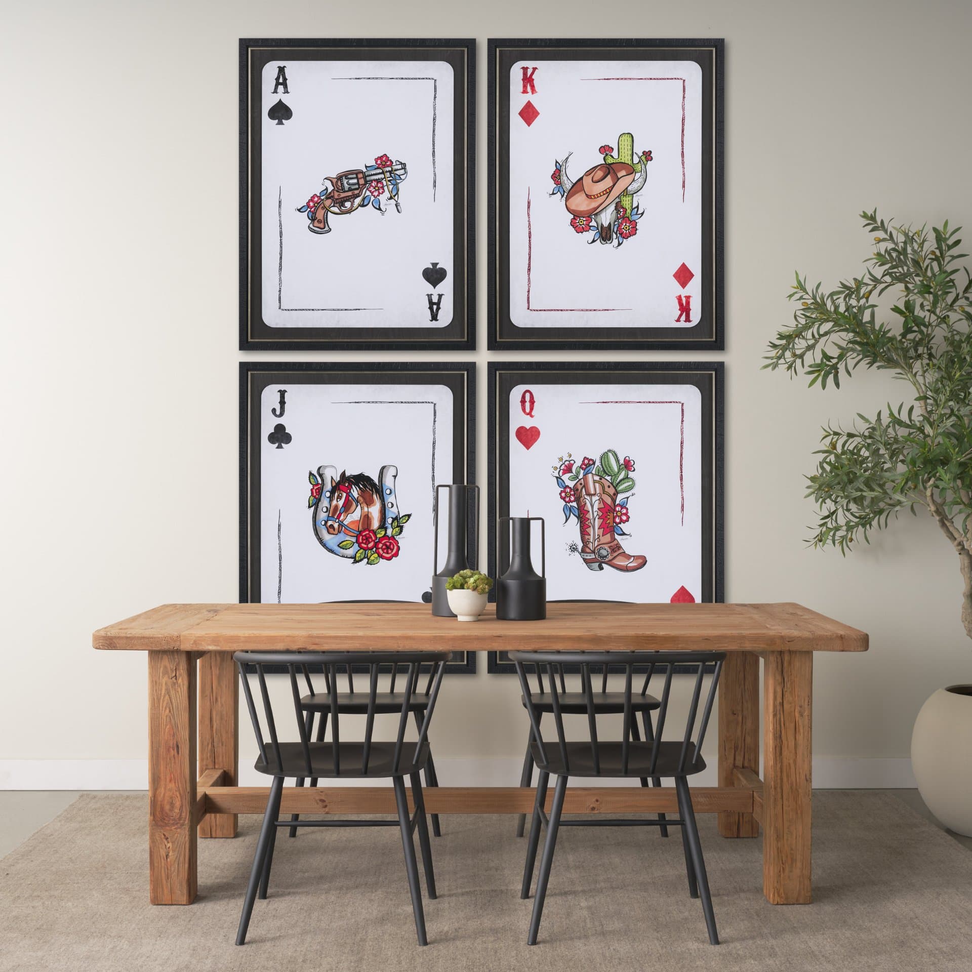 Wild West IV by Mercana Studio Hand-Embellished Framed Artwork Matted under Glass — product photograph