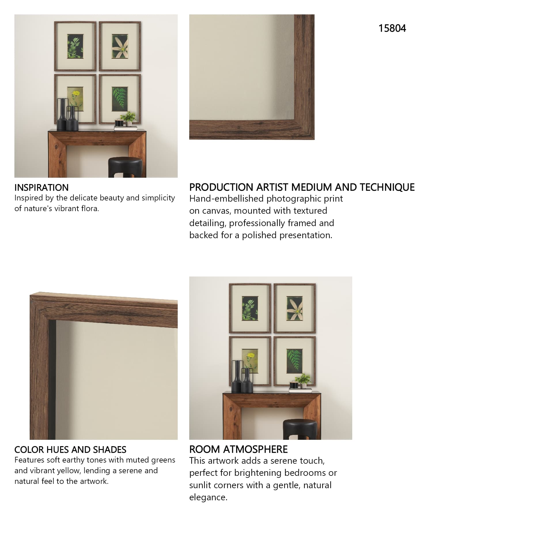 Floral Bliss by Michael Banks a Hand Embellished Framed Photo Art Print Matted under Glass — in a styled room