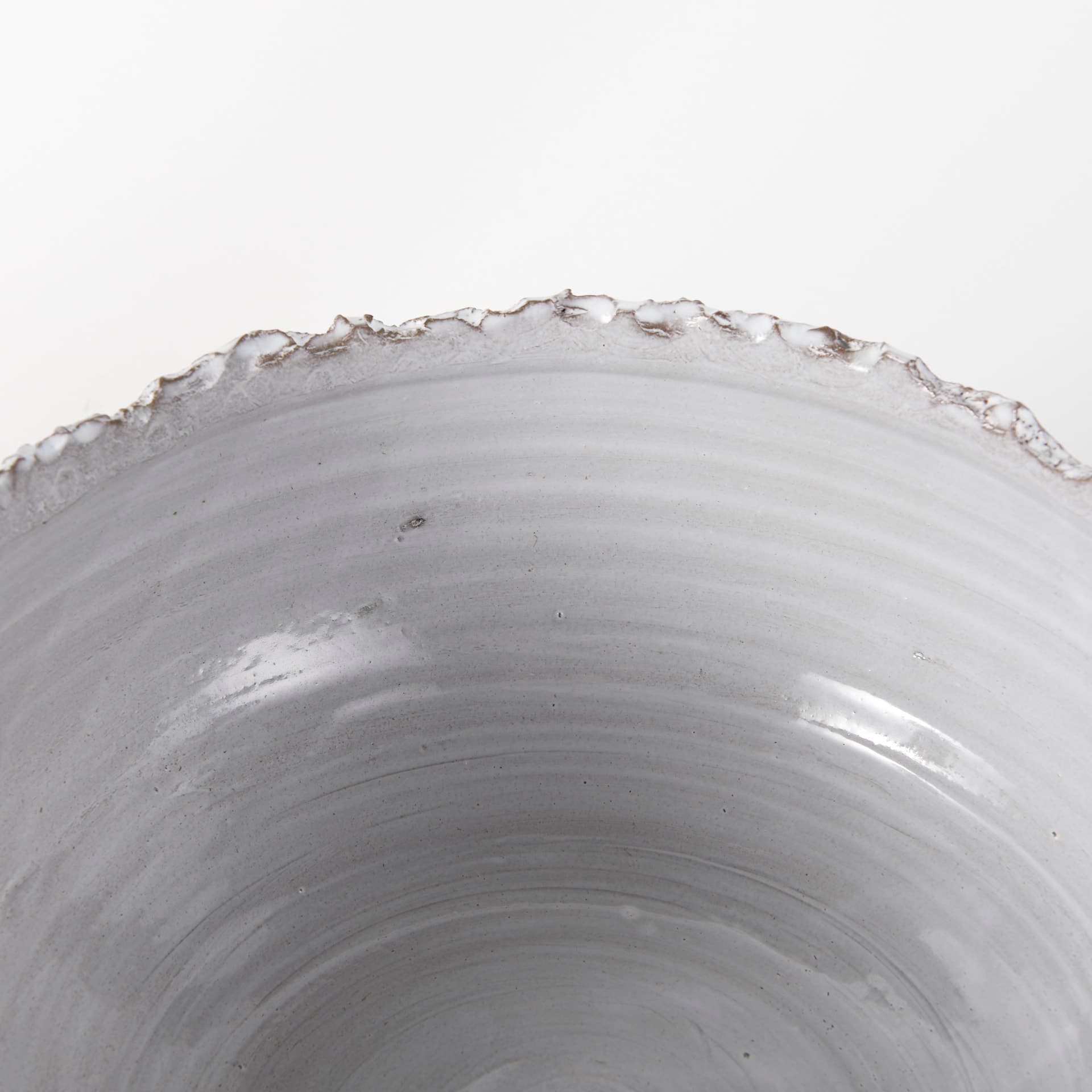 Larsen 13L x 13W White Ceramic Large Decorative Bowl — product photograph
