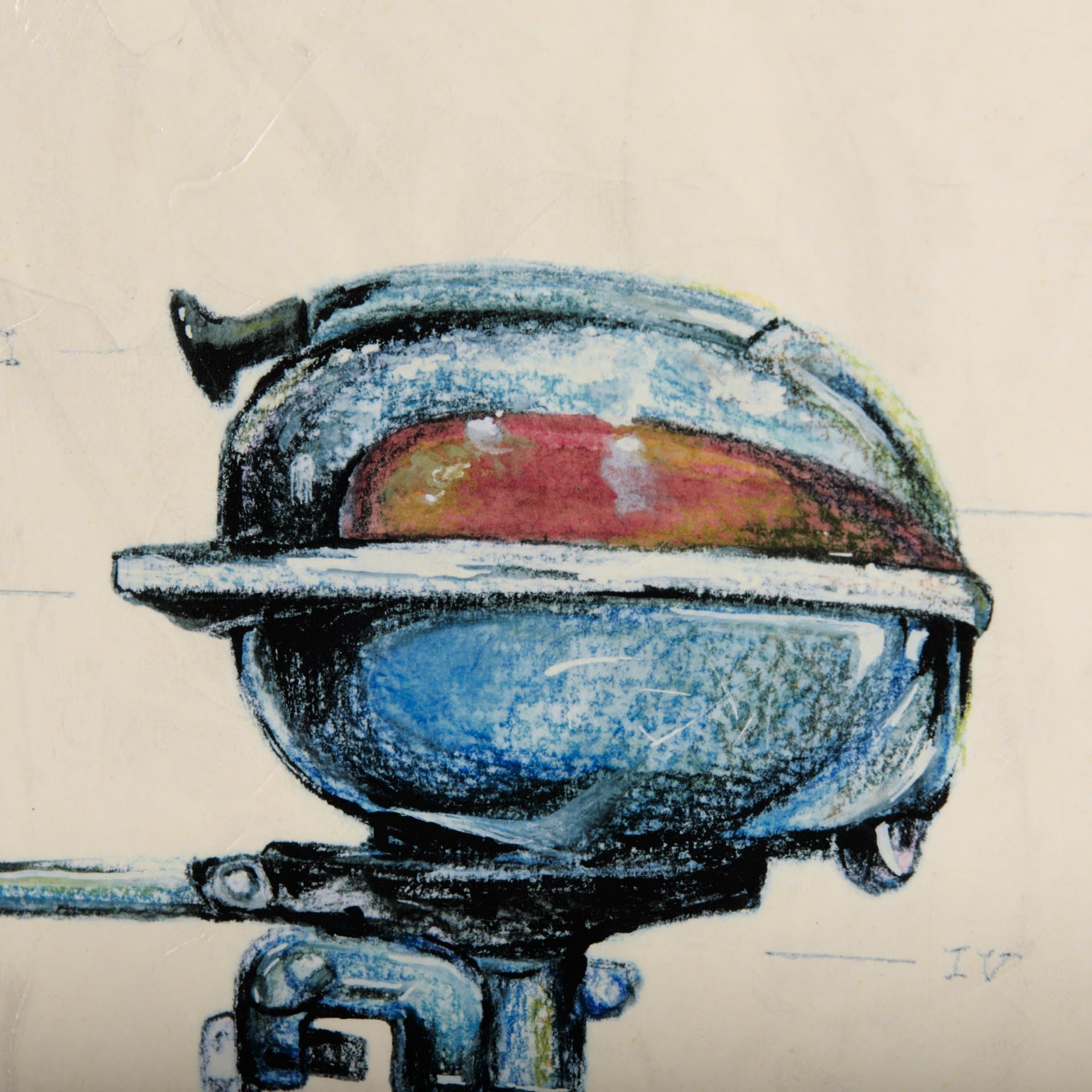 Vintage Motor I by Mercana Studio a Hand Embellished Textured Framed Art Print — product photograph