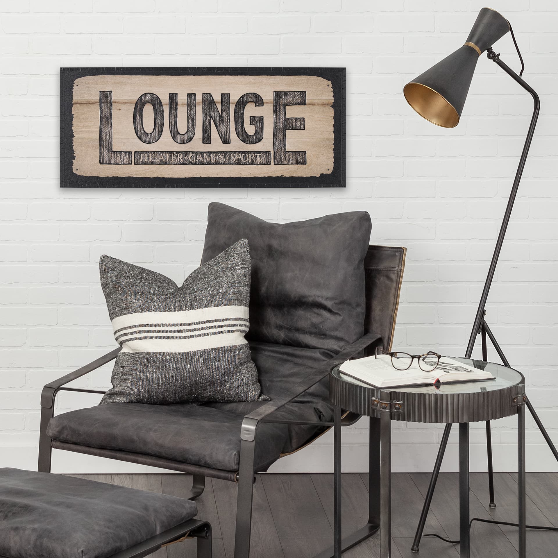 Lounge SM by Mercana Studio a Hand Embellished Framed Art Print — in a styled room