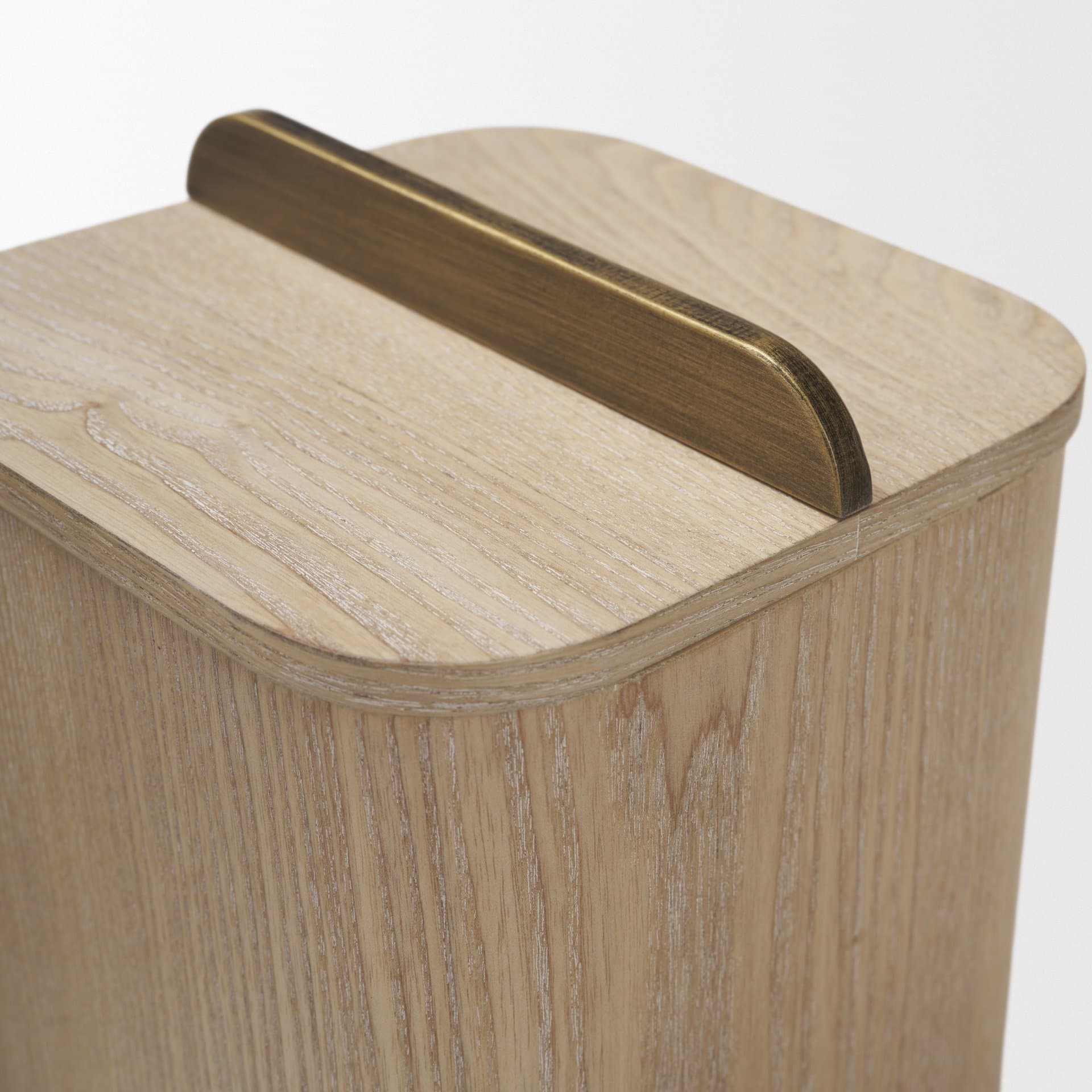 Benton White-Washed Wood w/ Brass Handle Decorative Box Set — product photograph