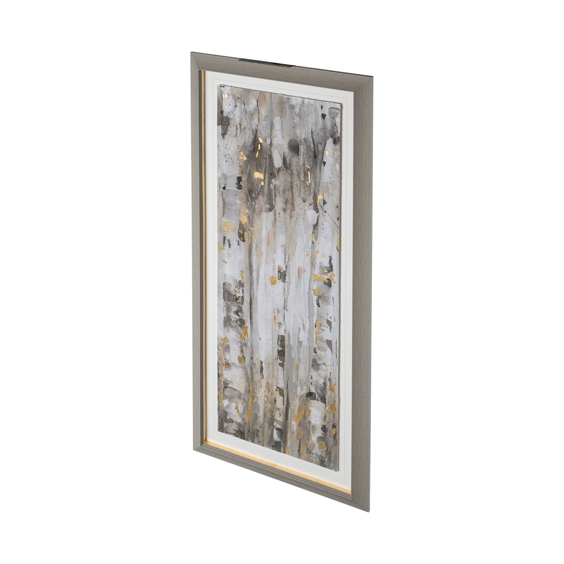The Forest IV Neutral by Mercana Studio Hand Embellished Textured Framed Art Print Matted under Glas — product photograph