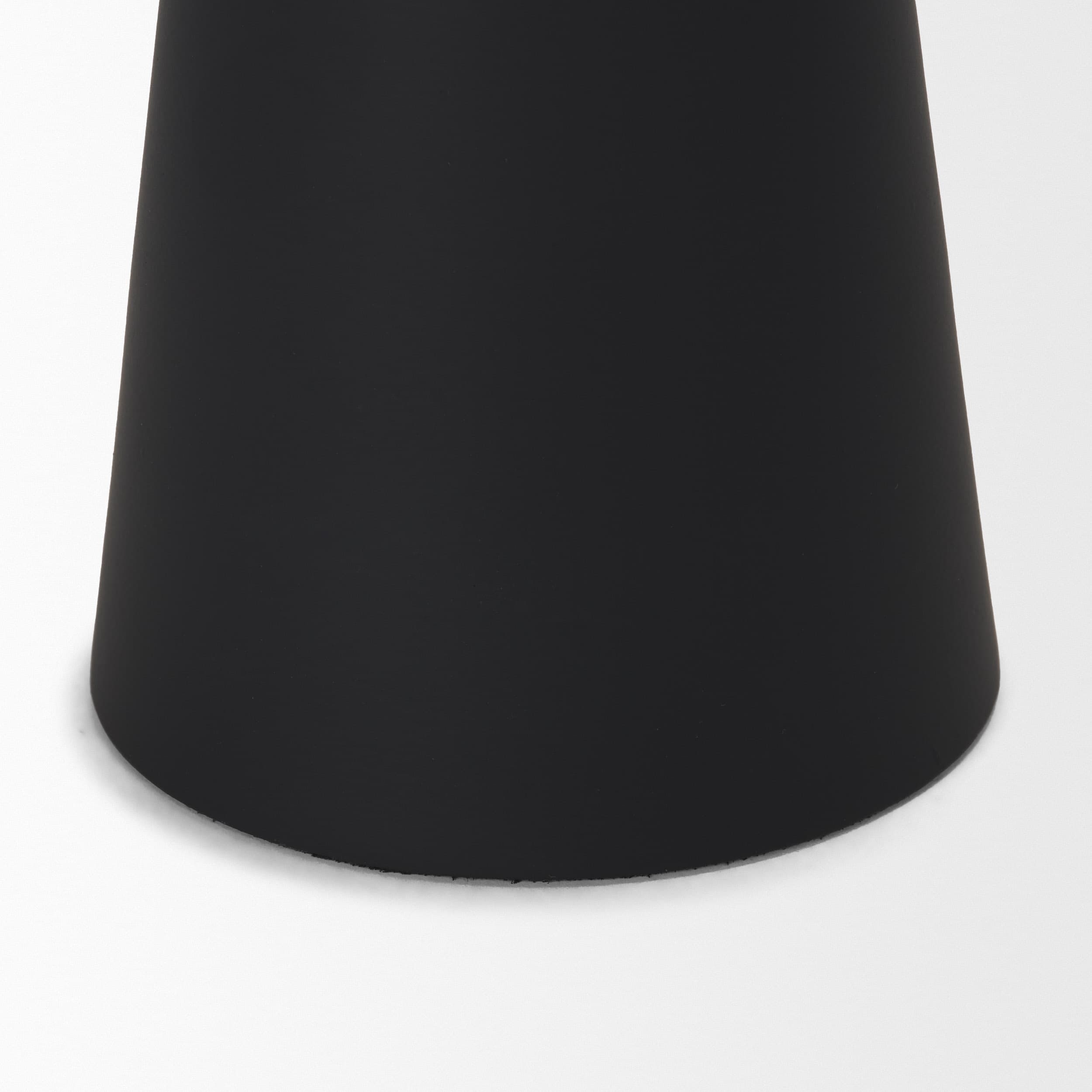 Odilia Large Smooth Matte Black Metal Geometric Pillar Candle Holder — product photograph