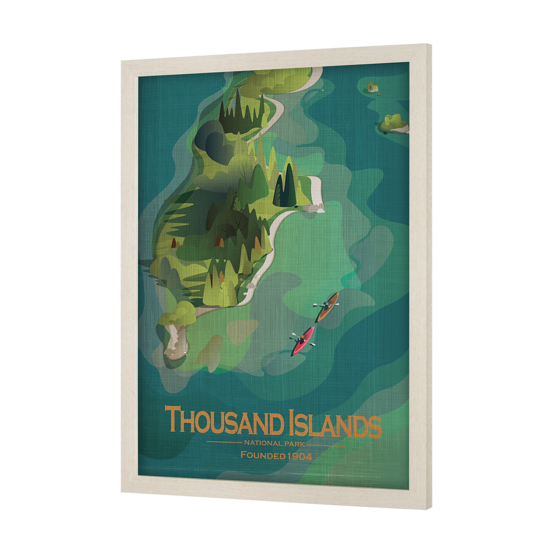 Thousand Islands GO (L) by Mercana Studio Textured Framed Artwork Matted — product photograph