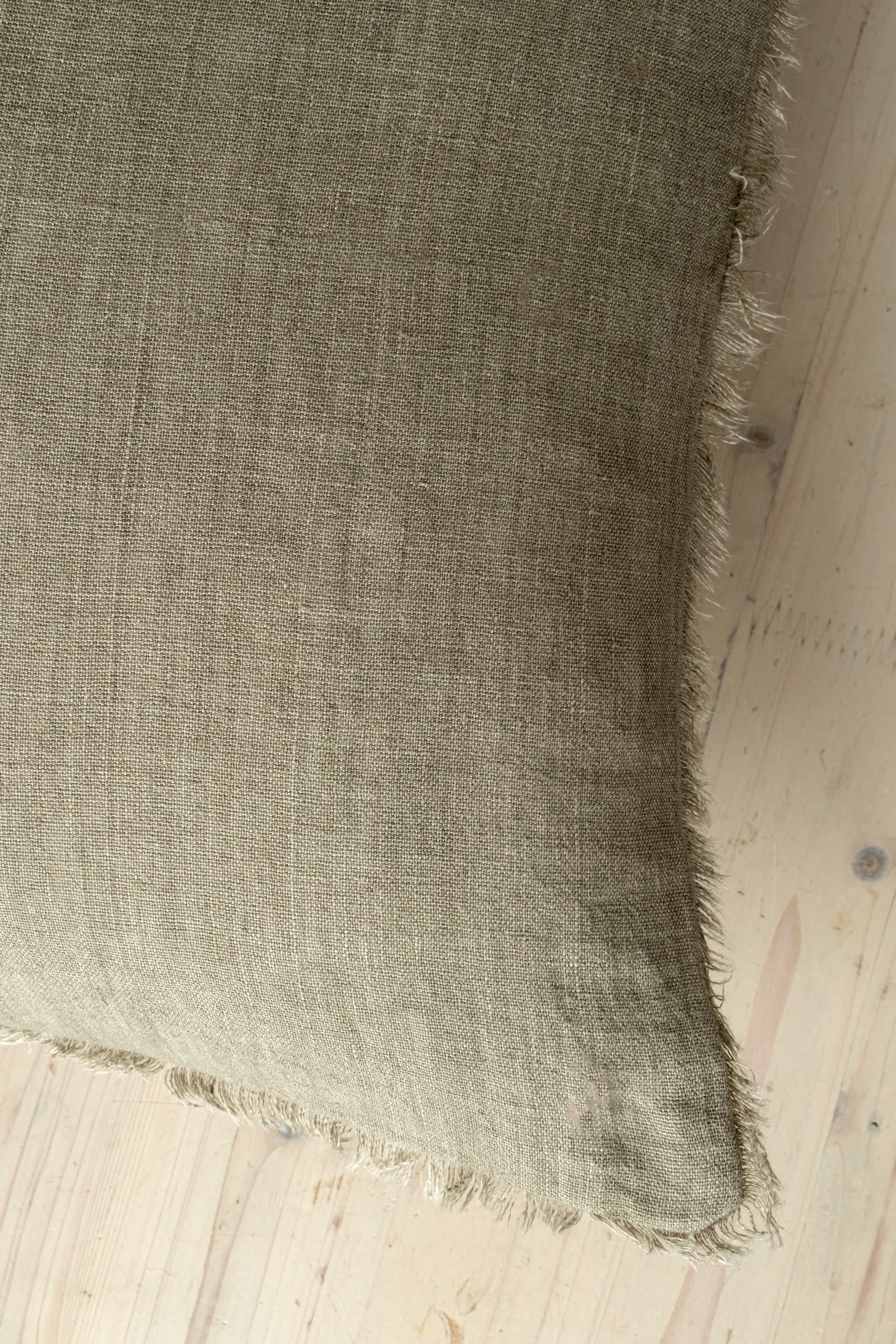 Lina 24x24 Grey Linen Decorative Pillow Cover — product photograph
