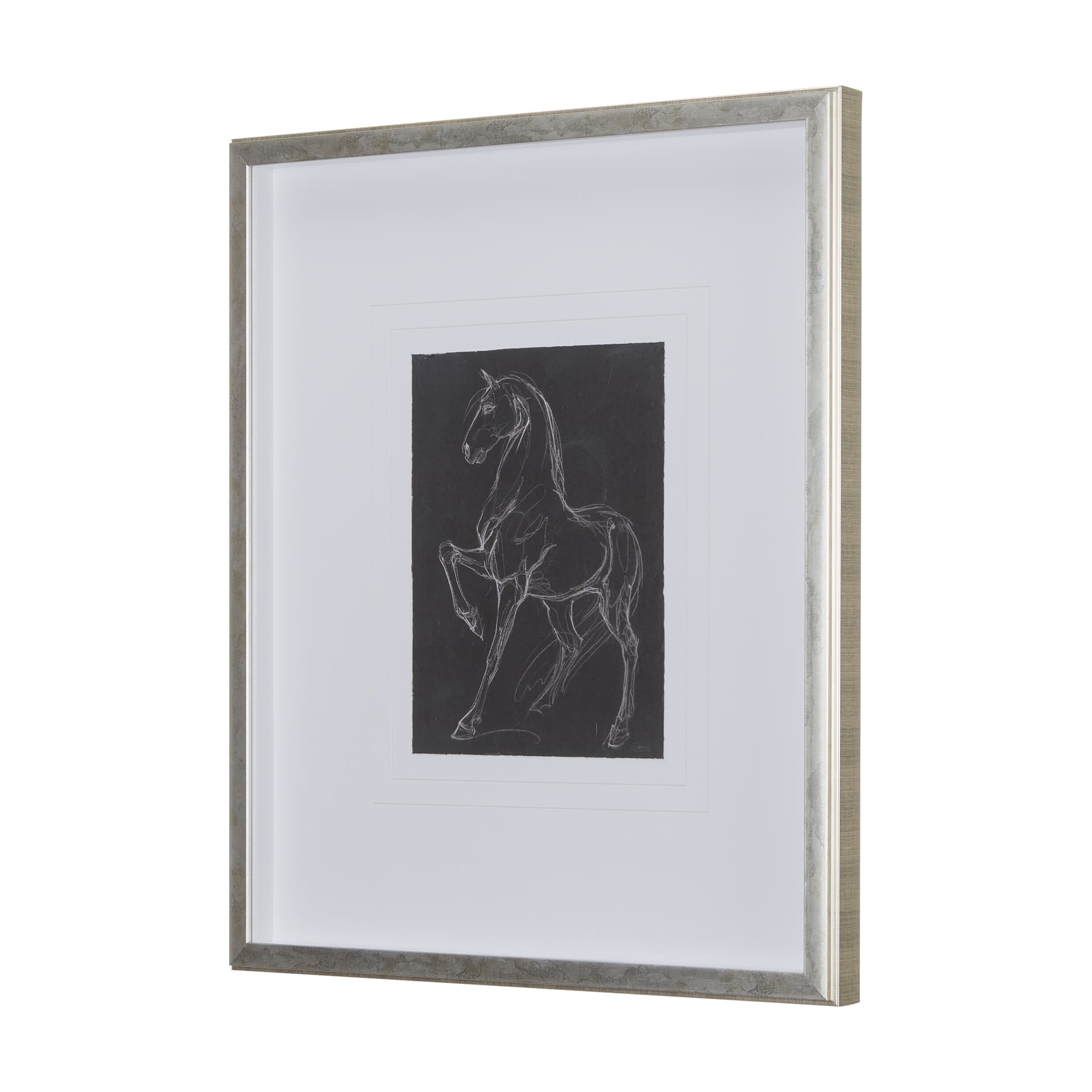 Horse IV by Mercana Studio a Hand Embellished Textured Framed Art Print Matted under Glass — product photograph