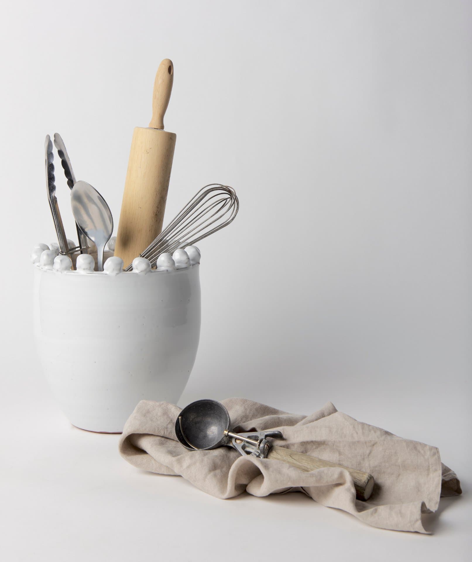 Basin Small Off-White Glazed Vase — product photograph