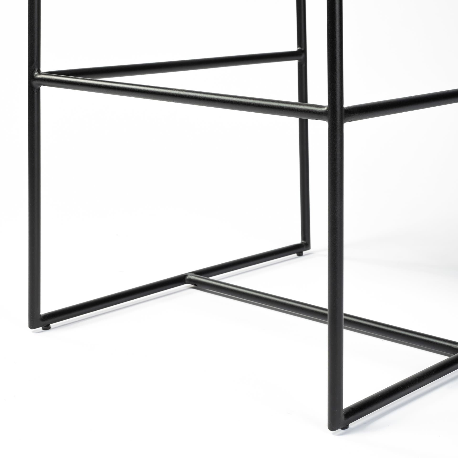 Stamford Backless 40in Seat Bar Stool | Black Leather w/ Black Metal — product photograph