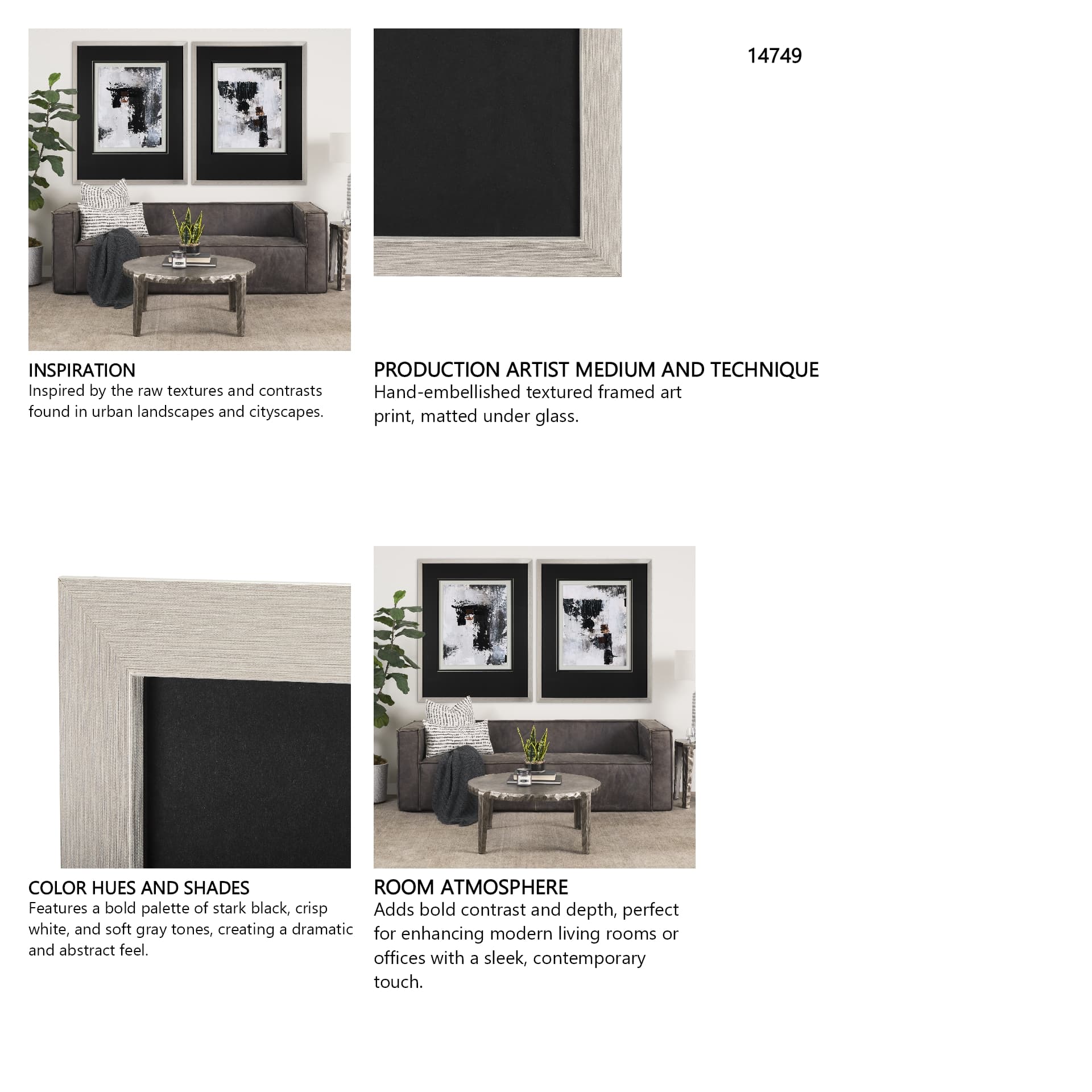 The Fog I by Mercana Studio a Hand Embellished Textured Framed Art Print Matted under Glass — in a styled room
