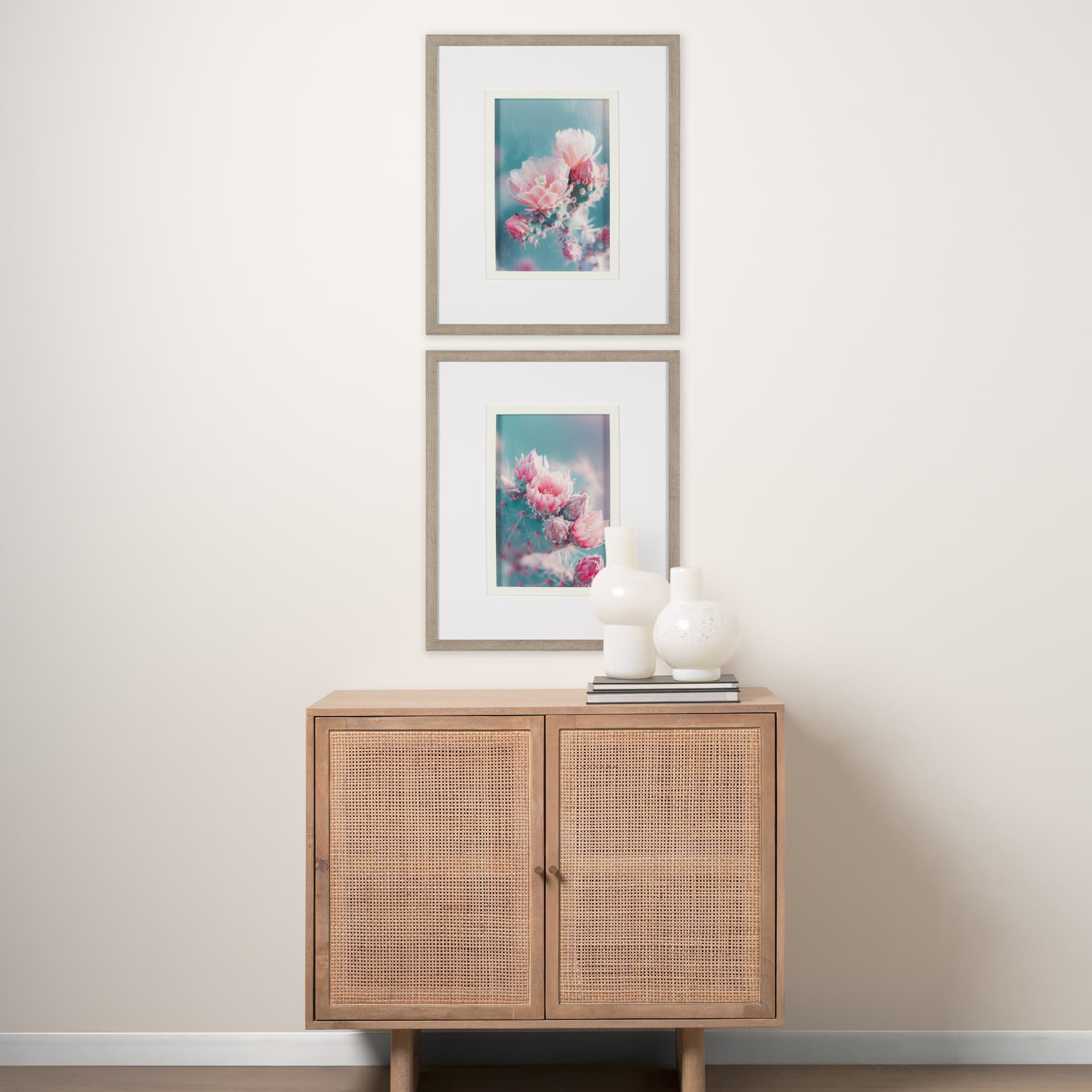 Petal Paradise - Blossom by Philippe Hugonnard a Hand Embellished Framed Photo Art Print Matted unde — in a styled room