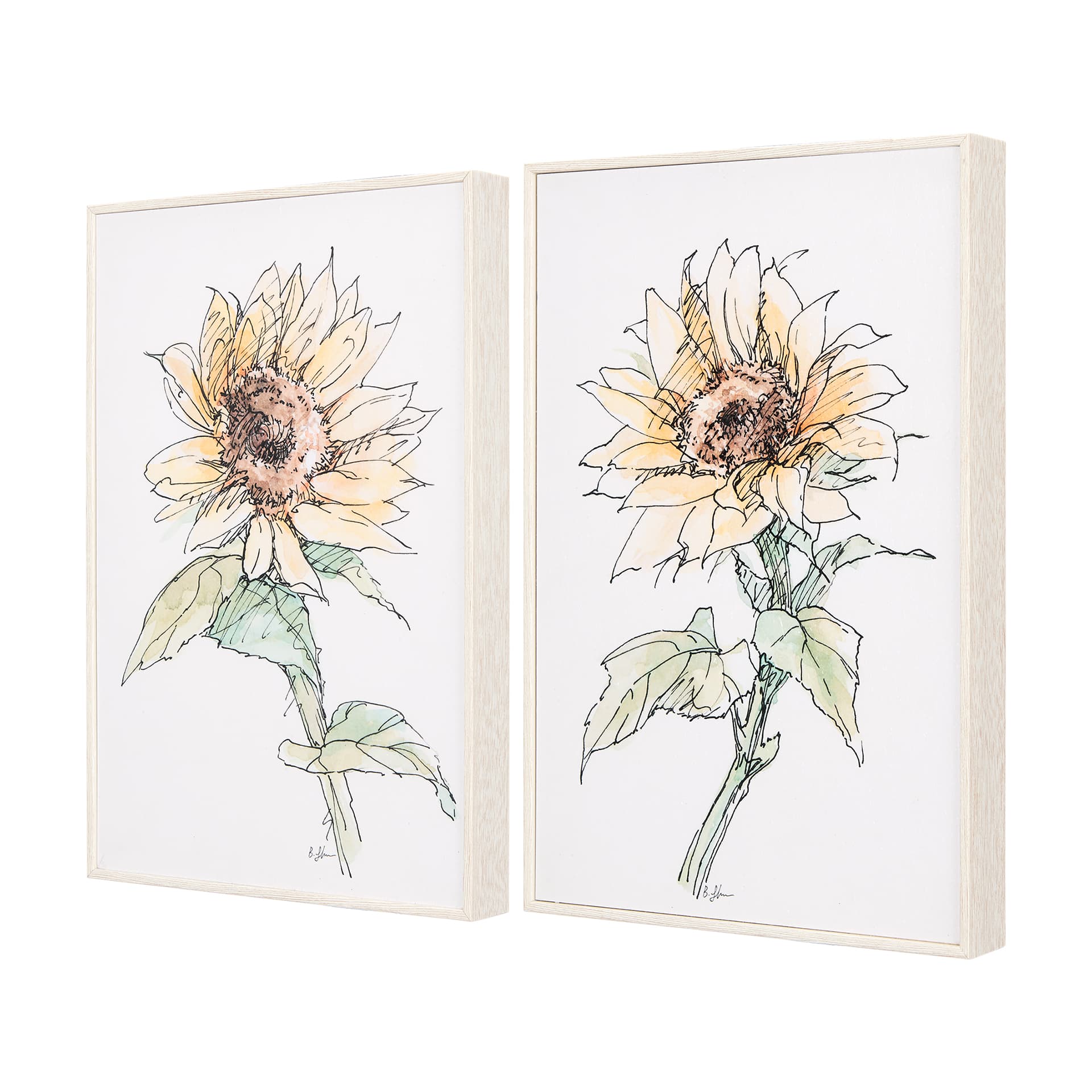 Sunflower I by Mercana Studio a Hand Embellished Textured Framed Art Print — product photograph