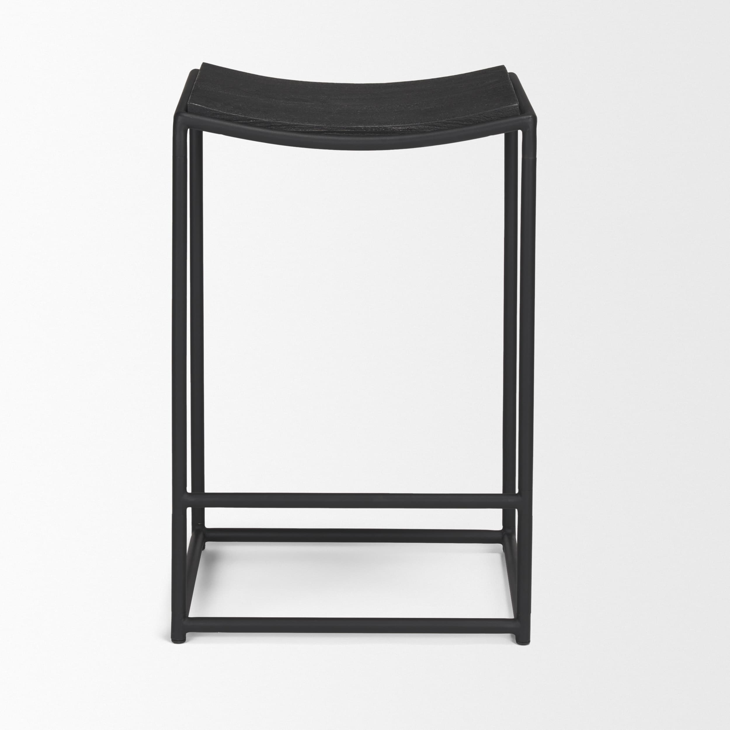 Taniel Backless 26in Seat Counter Stool | Black Wood w/ Black Metal — product photograph