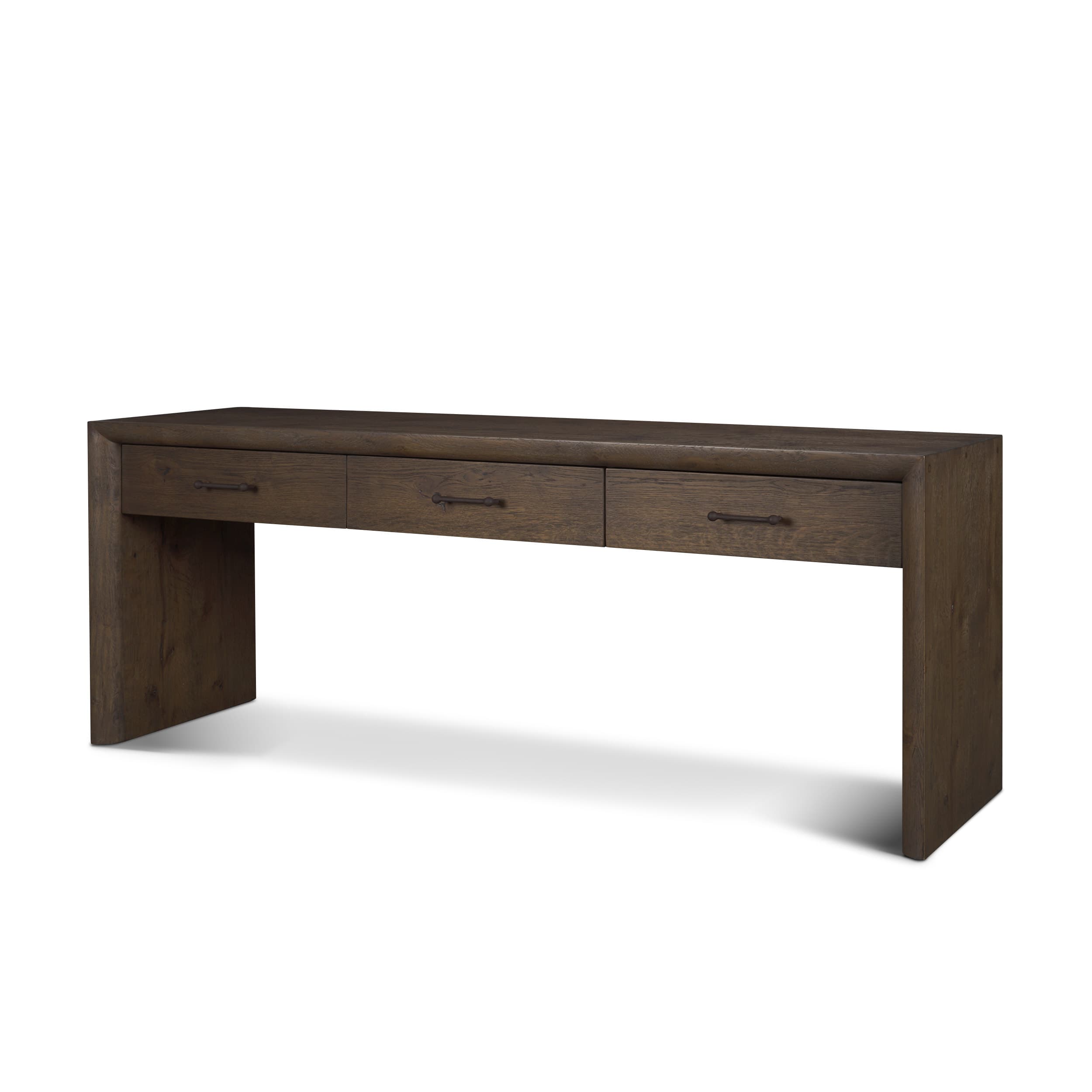 Belford 72" Dark Brown Oak Wood Console Table — product photograph