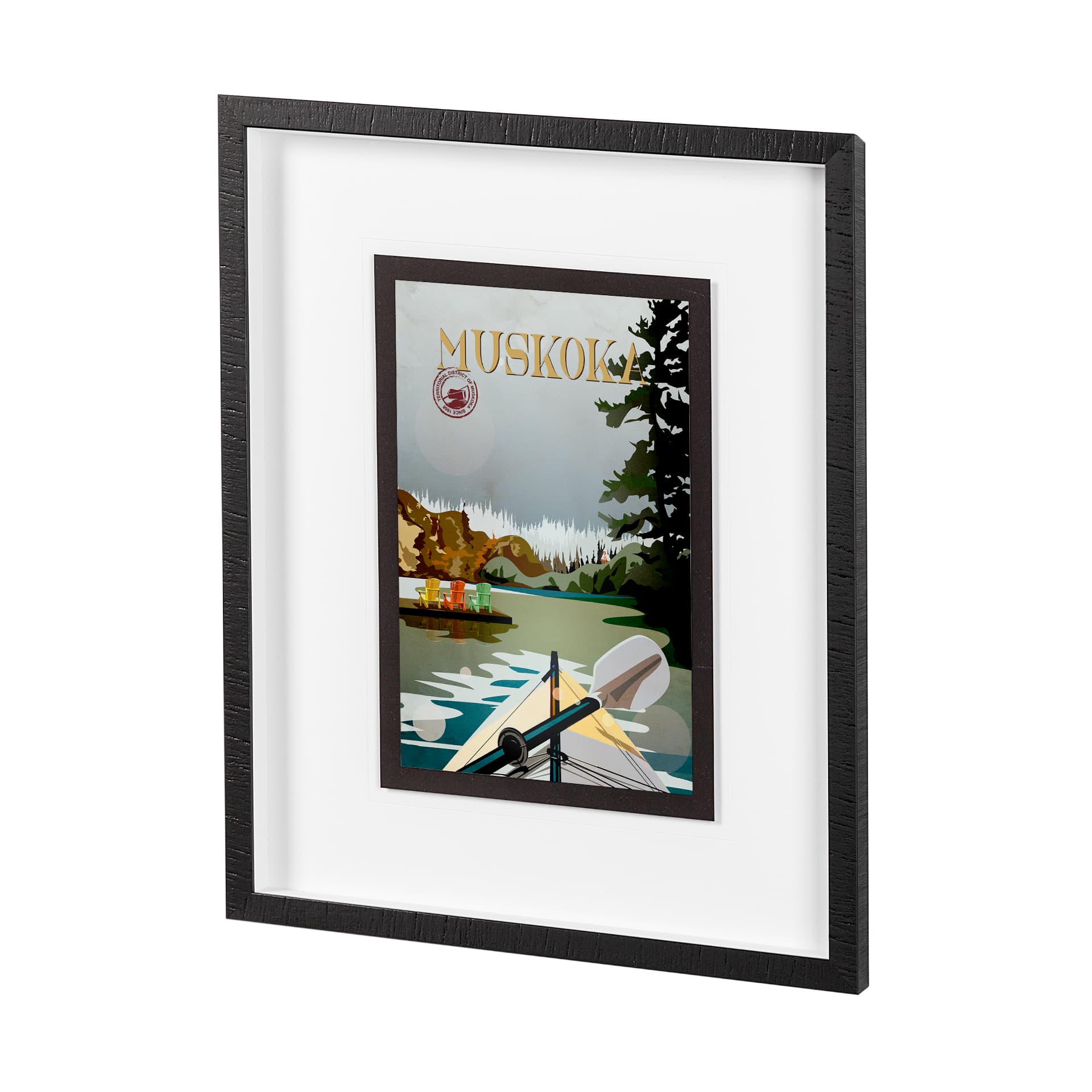 Muskoka Go Canada (M) by Merana Studio a Framed Art Print Matted under Glass — product photograph