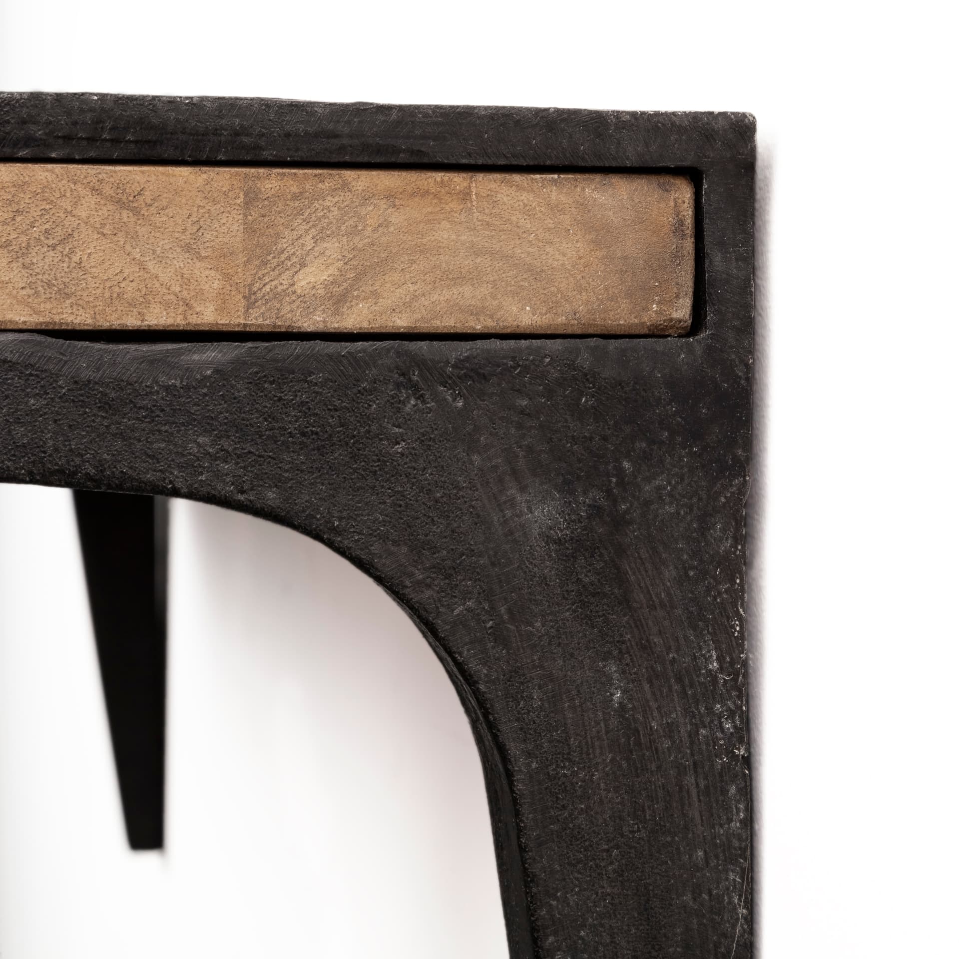 Dion I 58.0L x 11.0W x 11.0H Brown Wood W/Black Metal Wall Shelf — product photograph