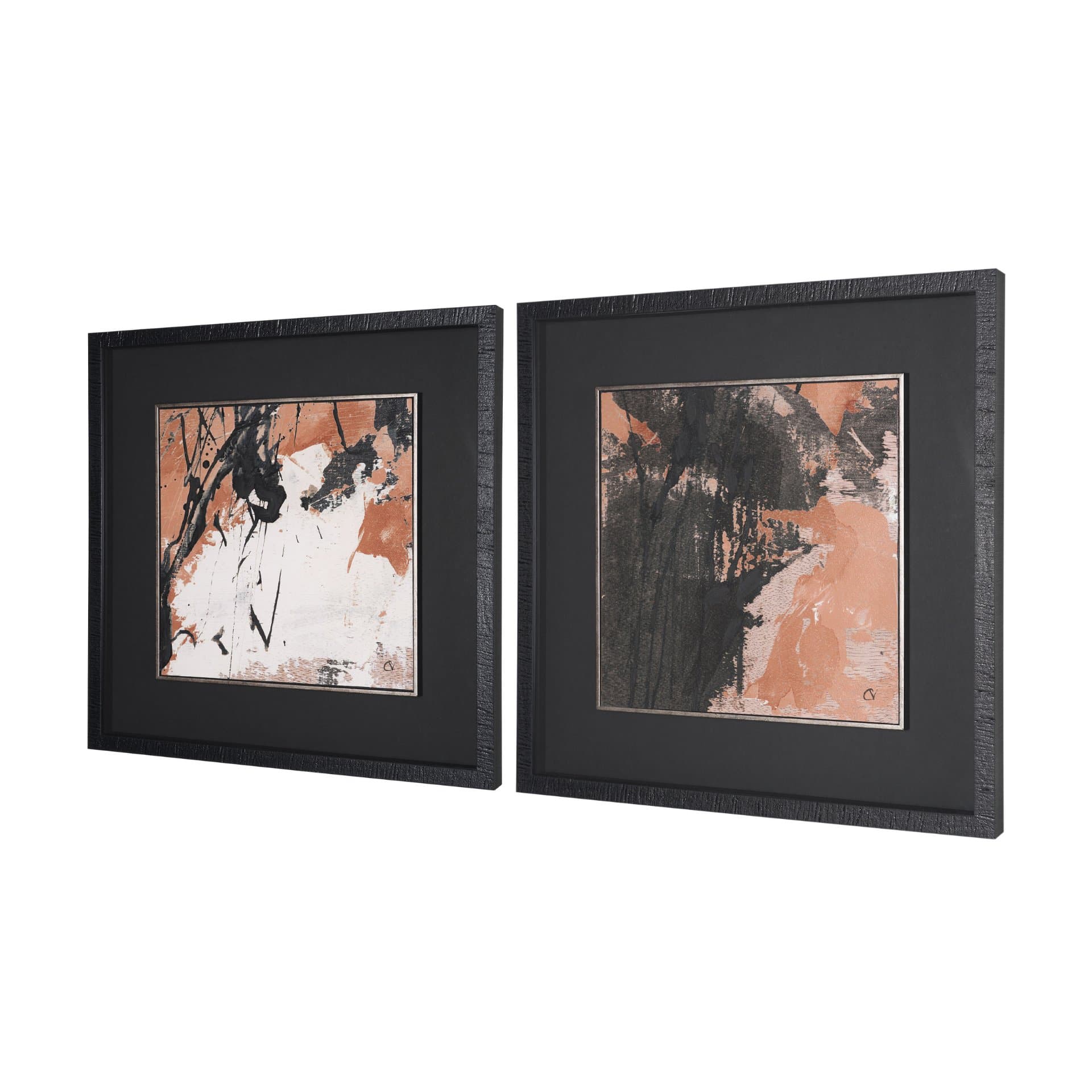 Tones of Sienna III (Set of 2) by Mercana Studio Hand-Embellished Framed Artwork Matted under Glass — product photograph