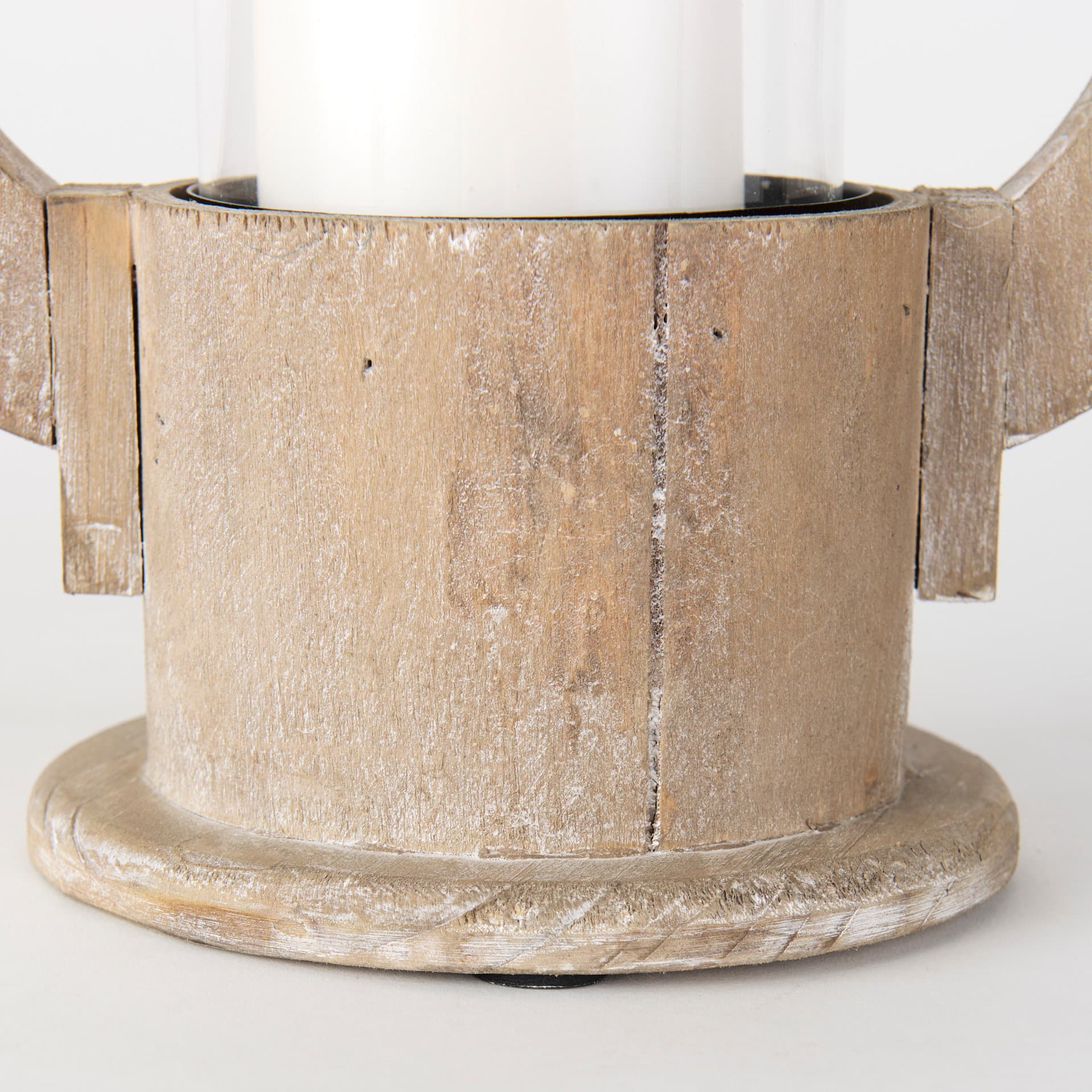 Zain I Small Brown Wooden Vintage Inspired Candle Holder Lantern — product photograph